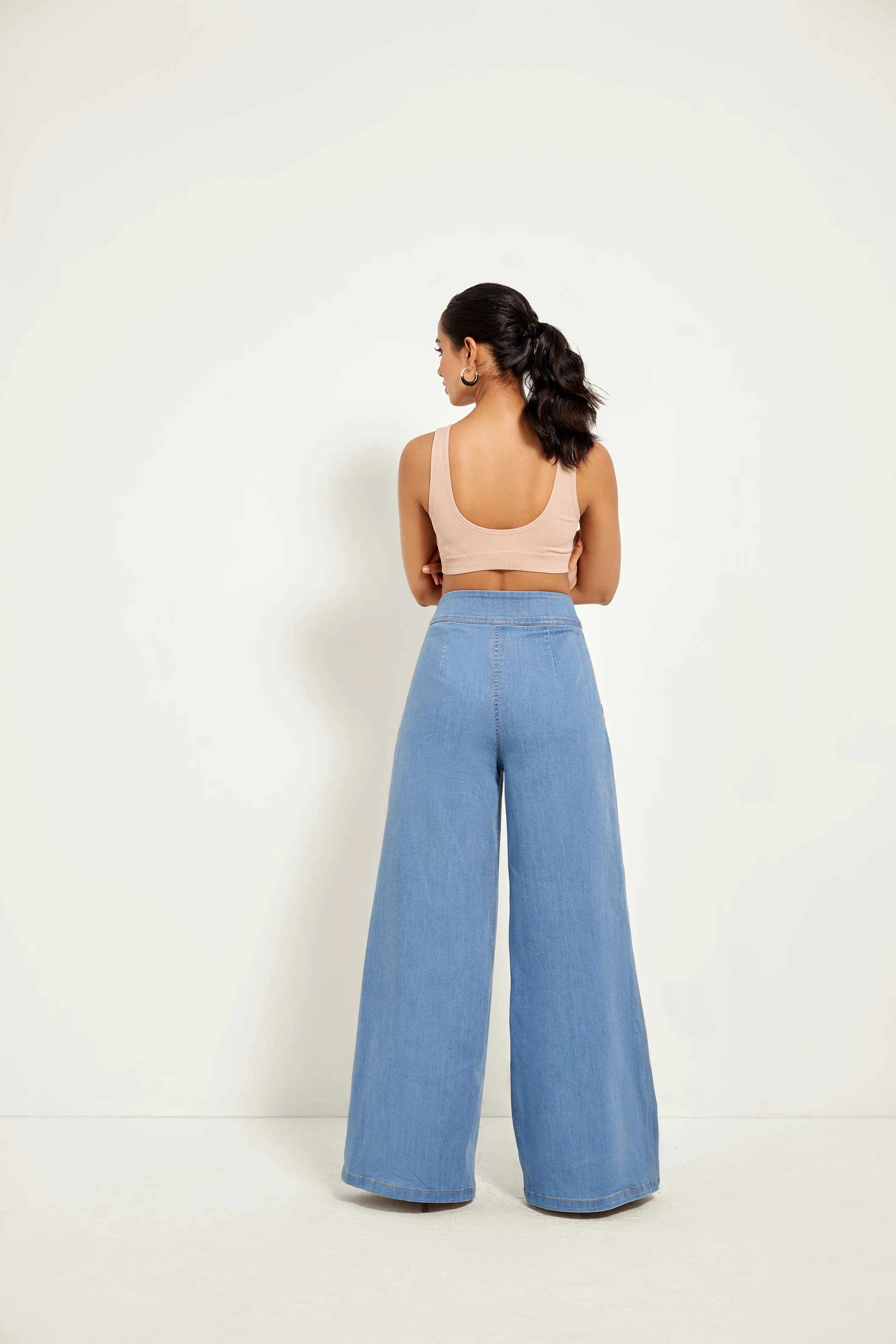 Denim Flower Trousers