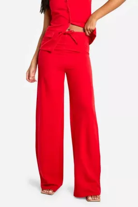 Drawstring Wide-Leg Trousers