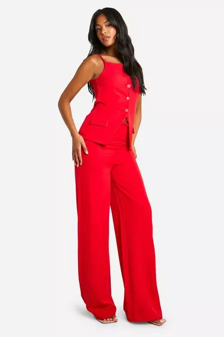 Drawstring Wide-Leg Trousers