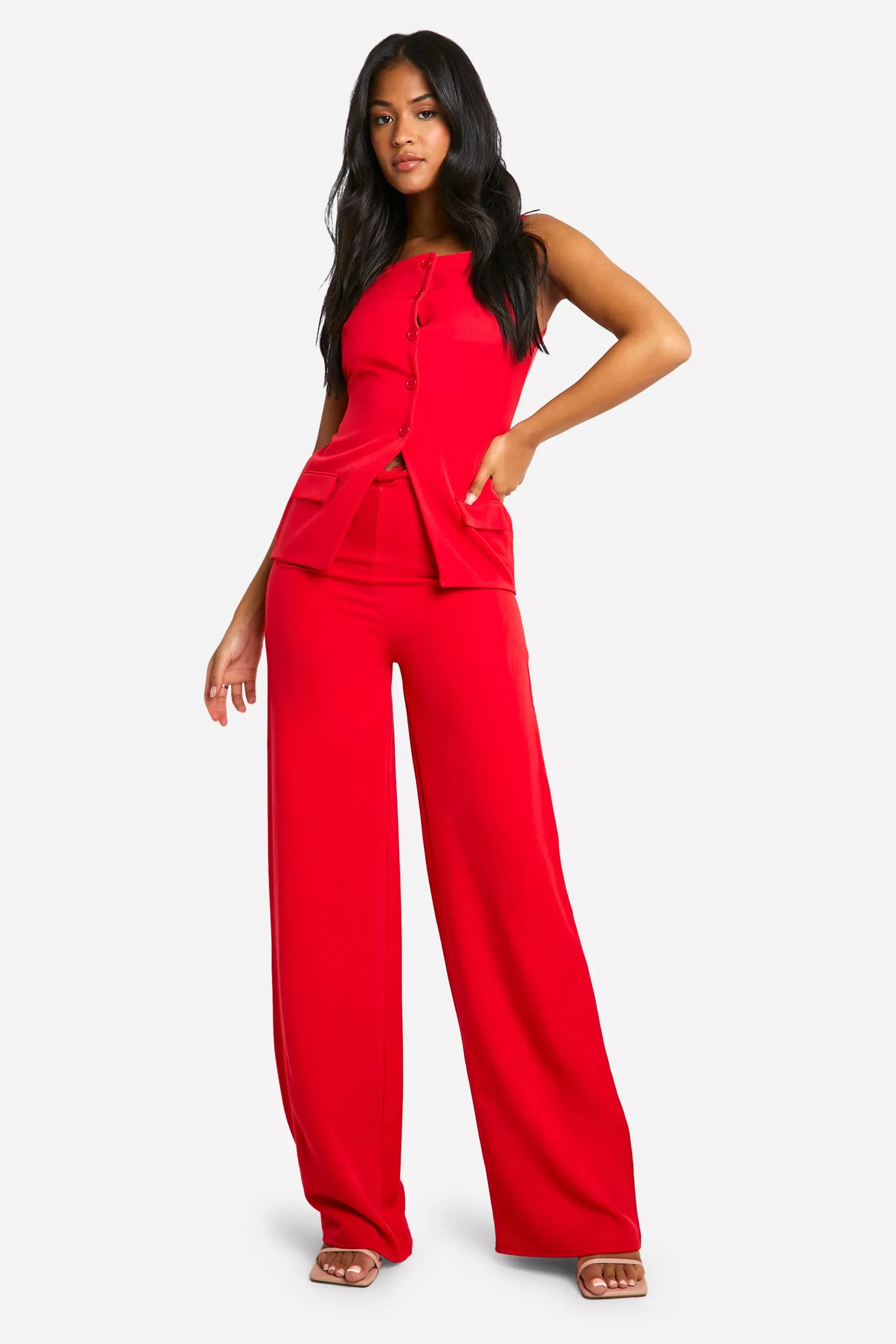 Drawstring Wide-Leg Trousers