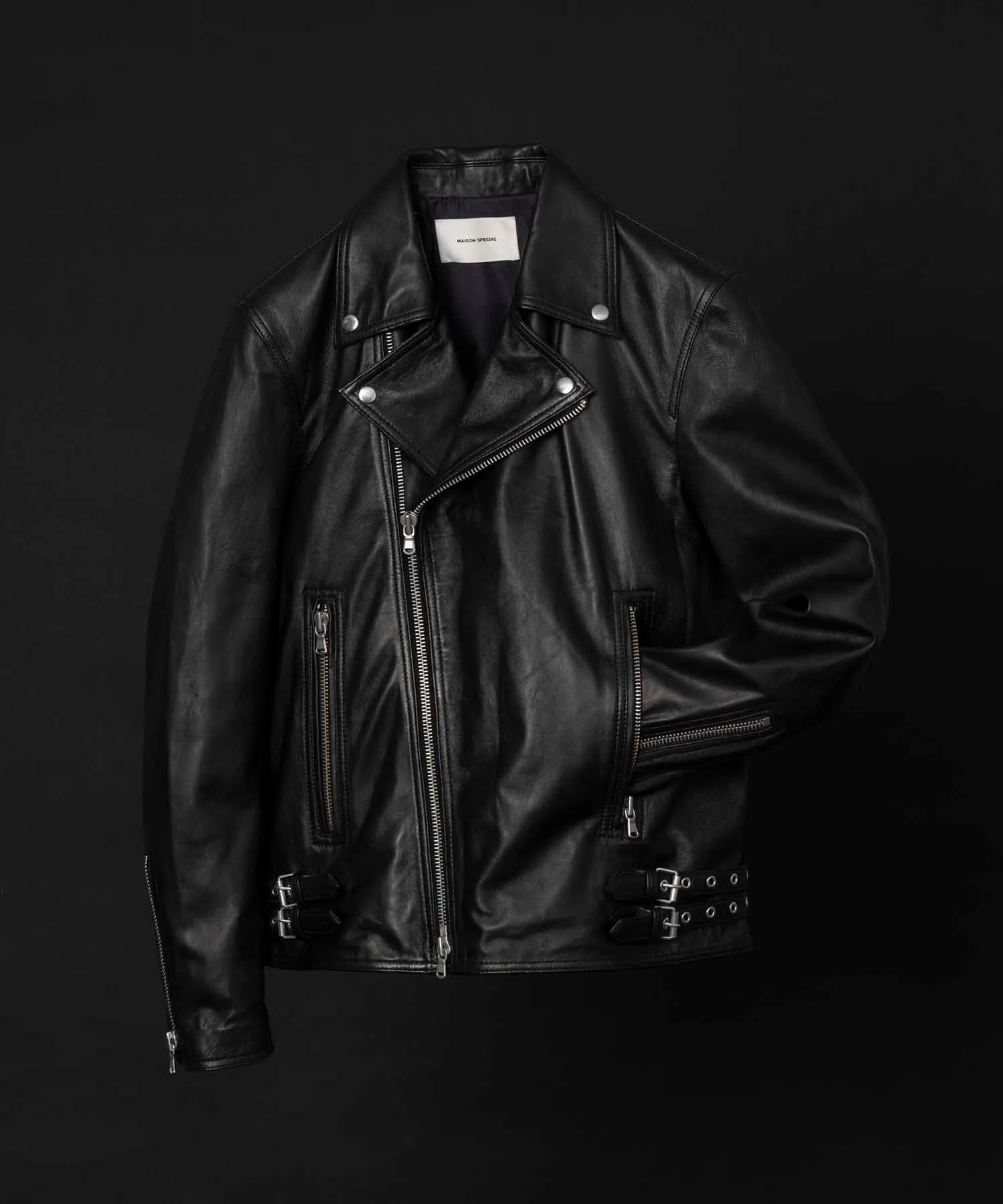 Dress-Fit Sheep Leather Double Rider Jacket