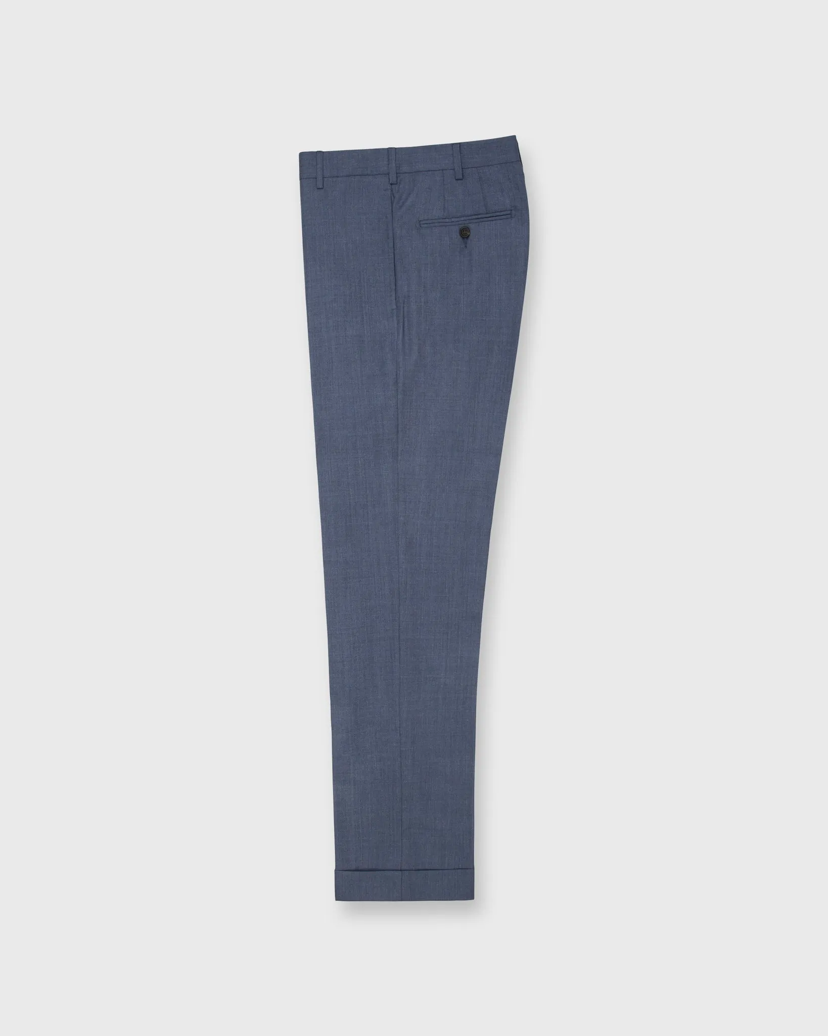 Dress Trouser in Steel Blue Wool Hopsack