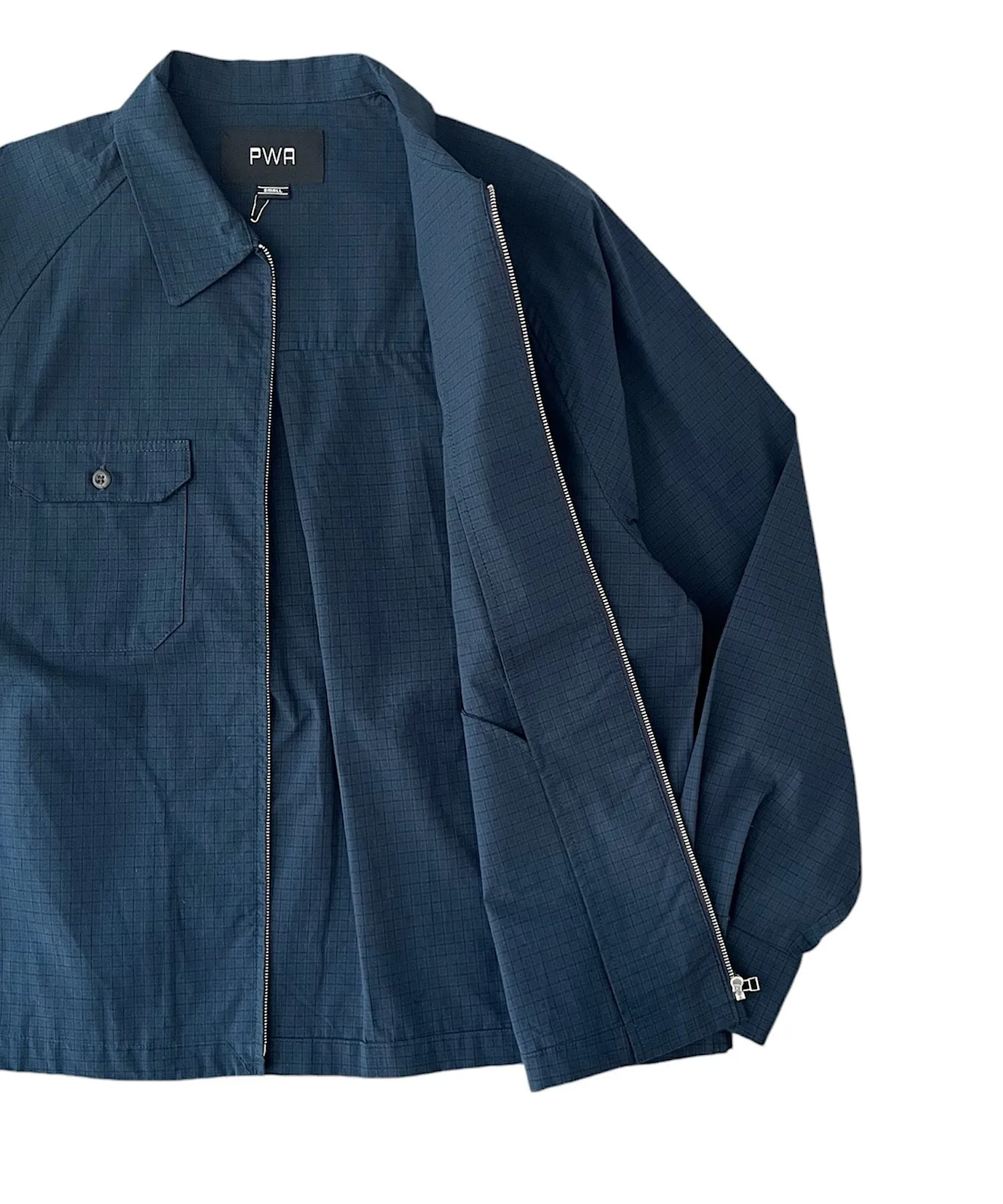 DRY ZIP-UP SWING SHIRT " NAVY CHECK"