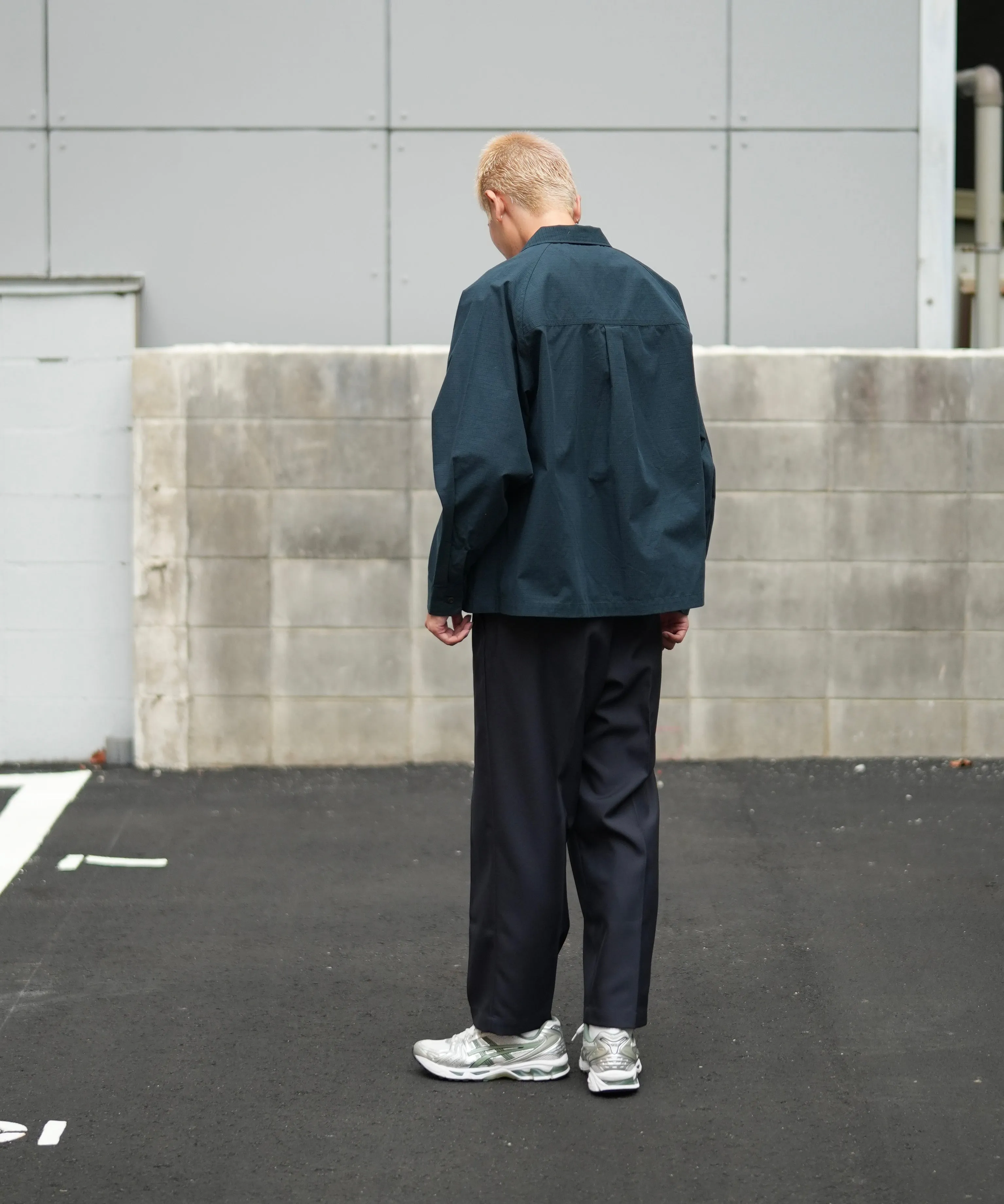 DRY ZIP-UP SWING SHIRT " NAVY CHECK"