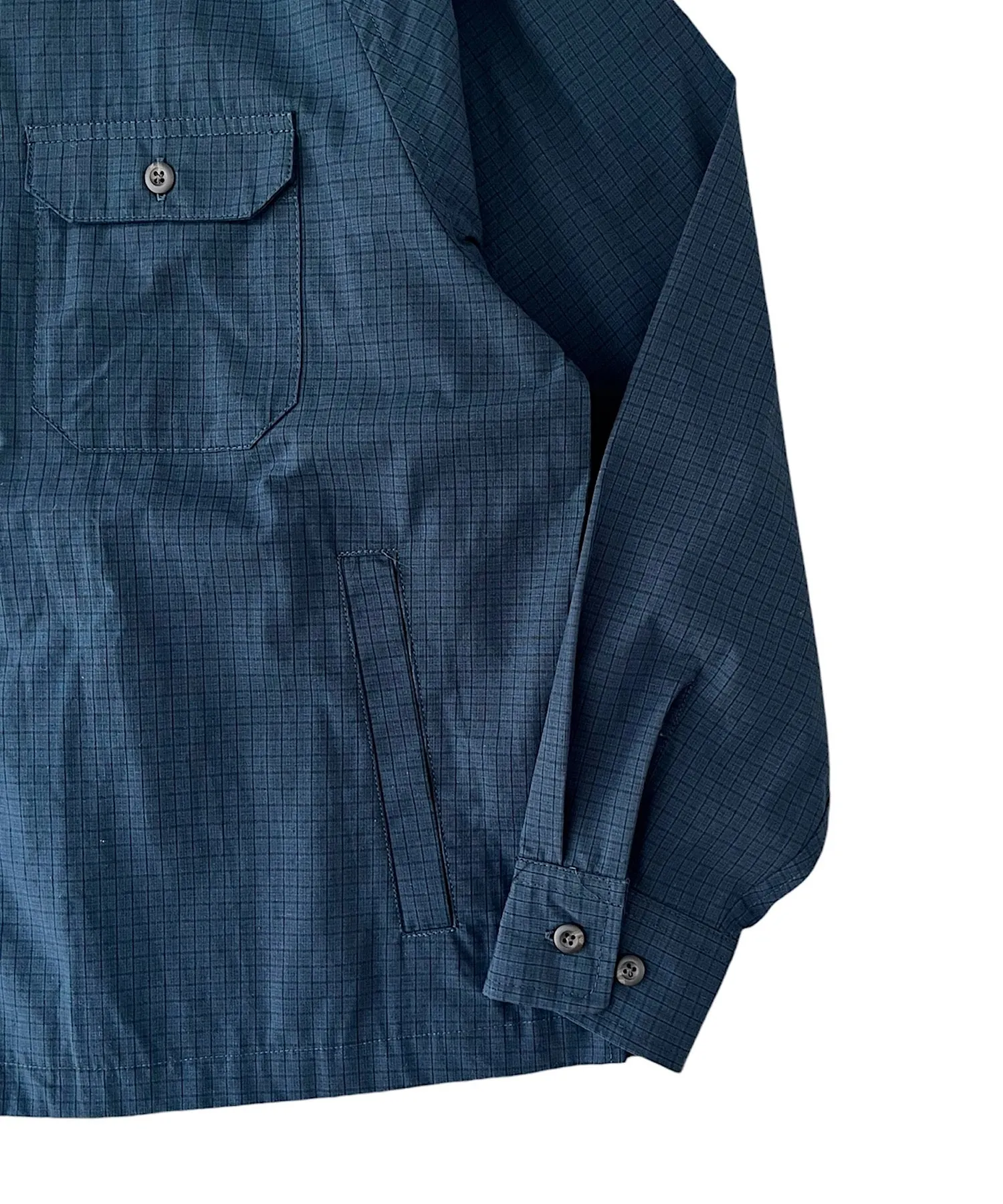 DRY ZIP-UP SWING SHIRT " NAVY CHECK"