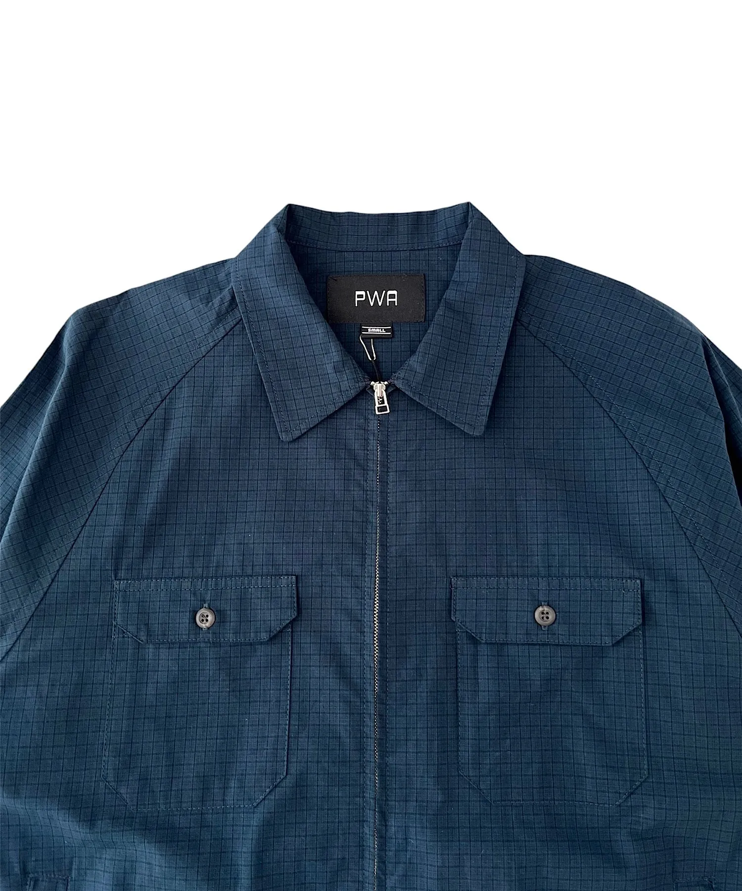 DRY ZIP-UP SWING SHIRT " NAVY CHECK"