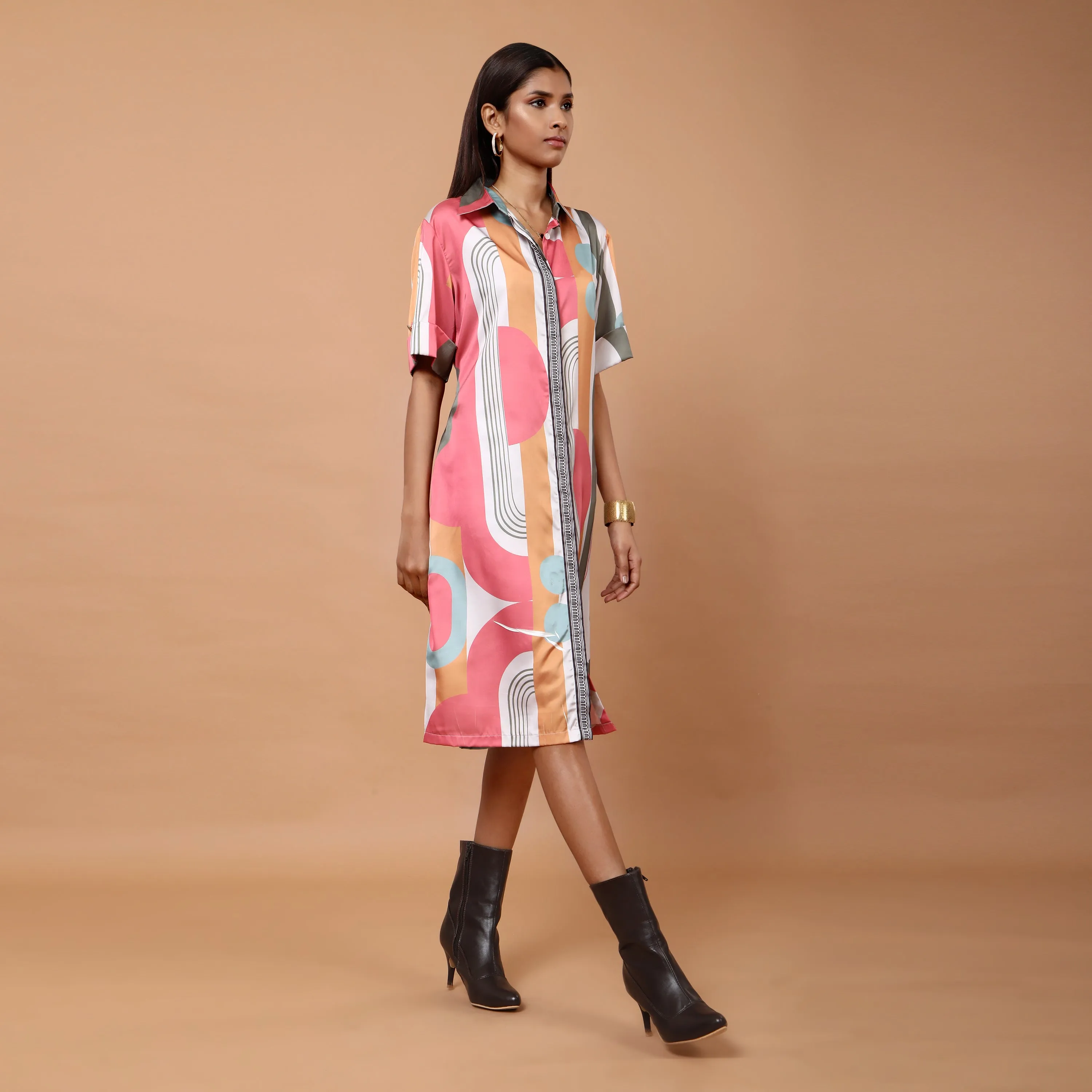 Emma Geometric pastel dress