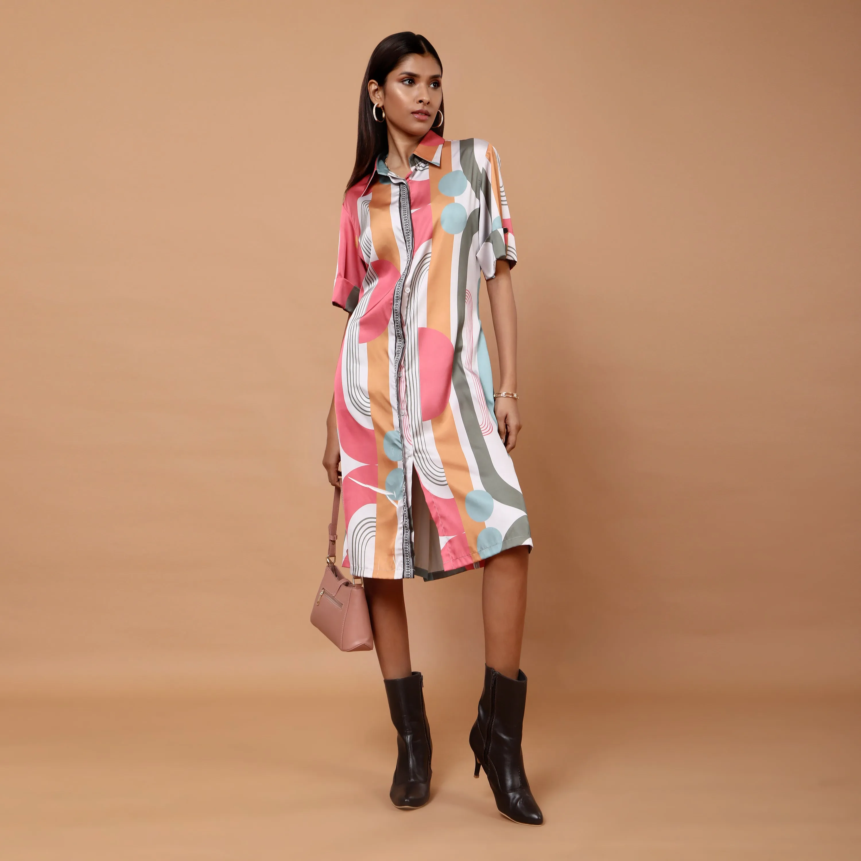 Emma Geometric pastel dress