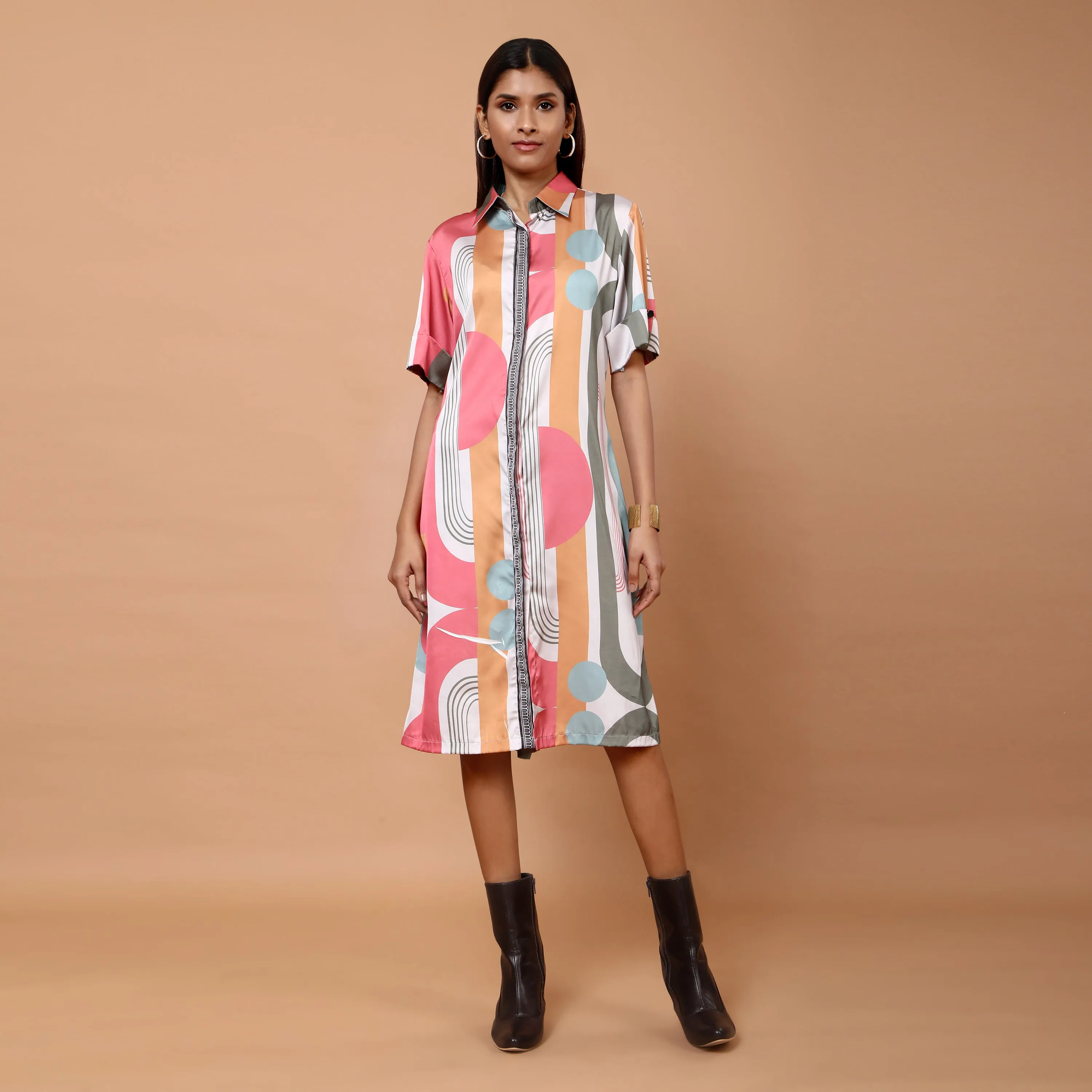 Emma Geometric pastel dress