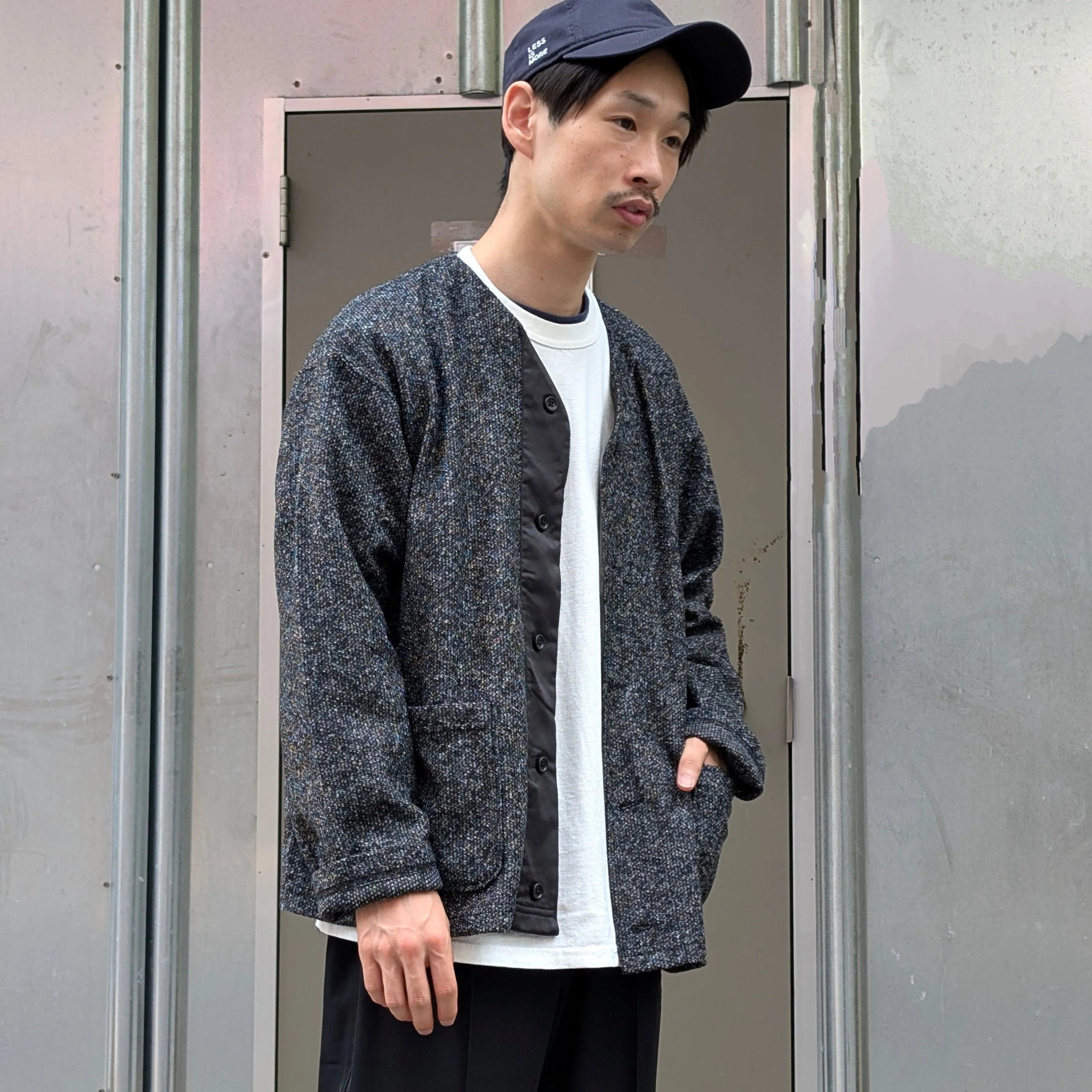 Engineered Garments - Knit Cardigan - Charcoal Wool Poly Melange Knit - PS090