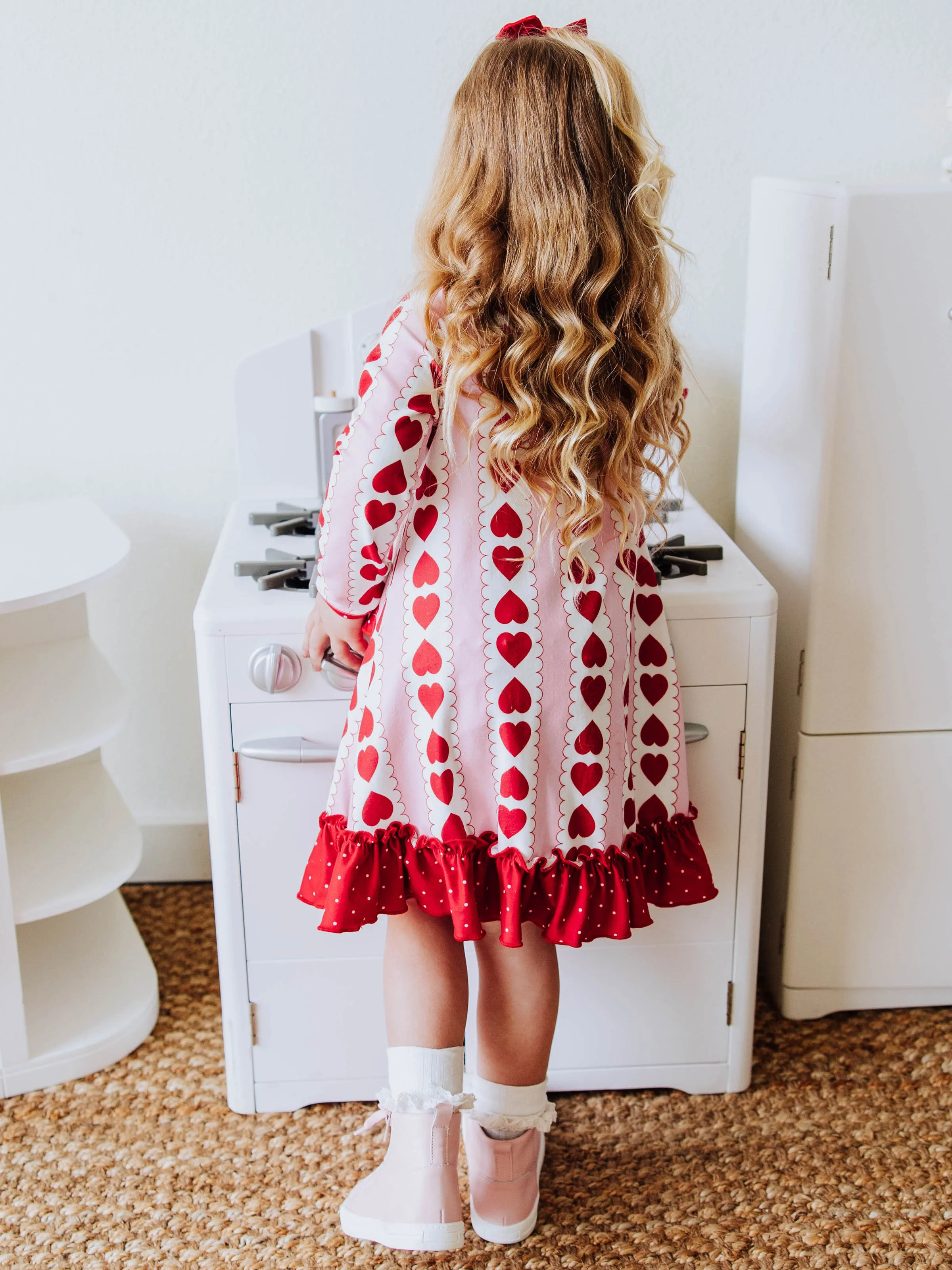 Everyday Play Dress - Blushing Mirrored Hearts