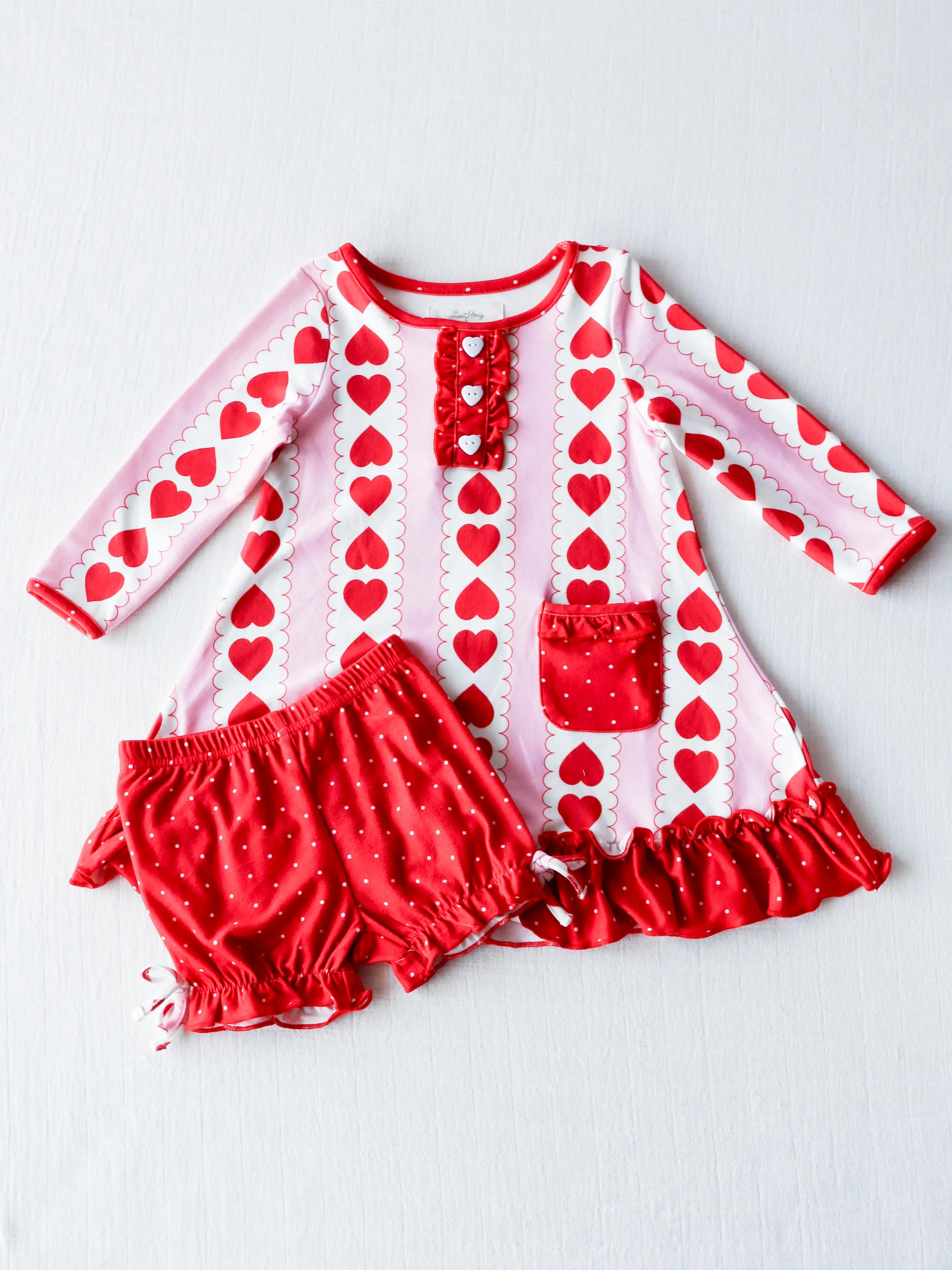 Everyday Play Dress - Blushing Mirrored Hearts