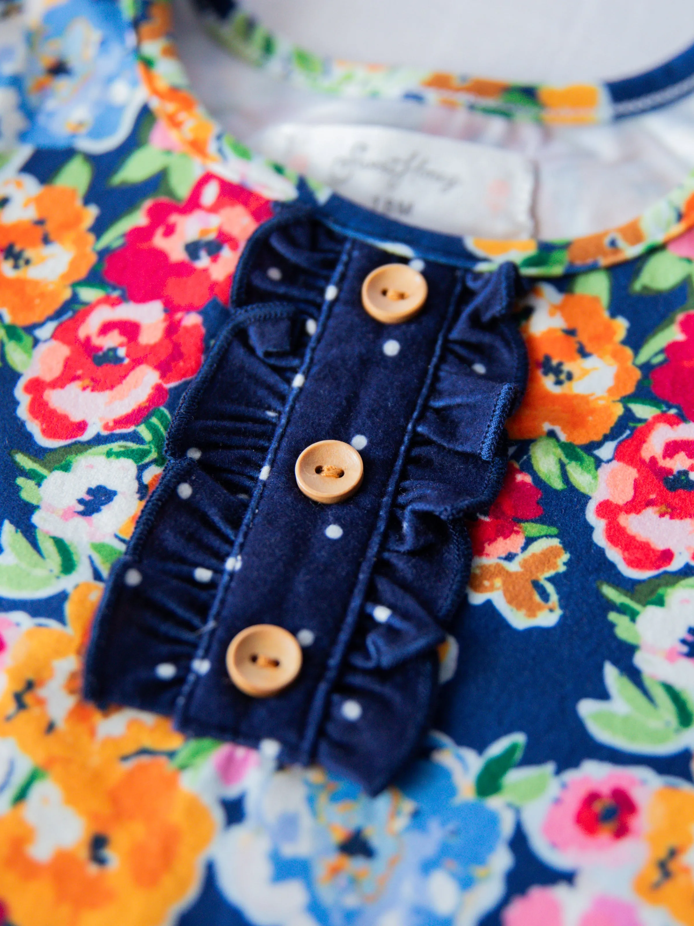 Everyday Play Dress - Navy Fall Blooms