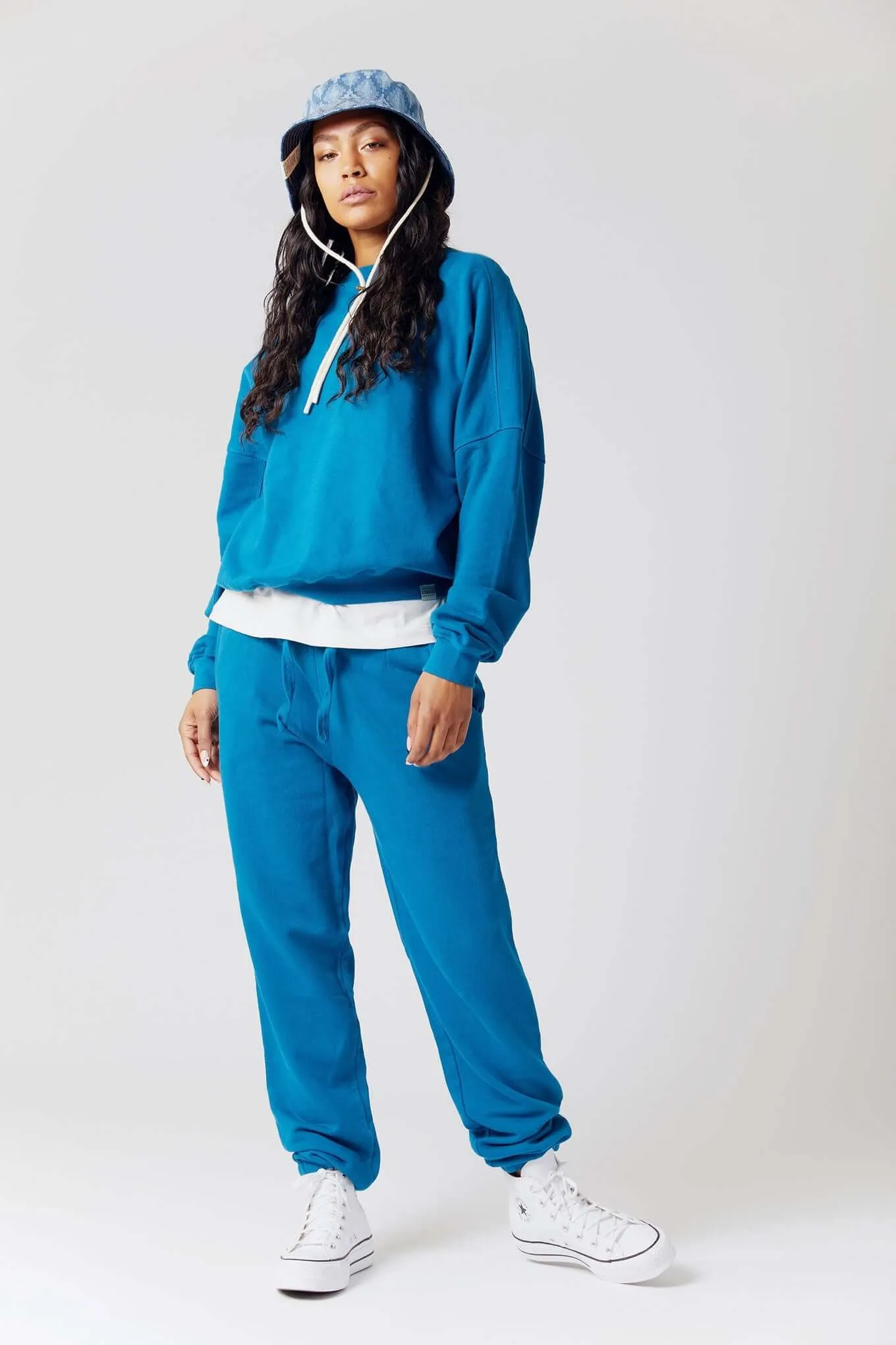 EVIE - Organic Cotton Joggers Teal Blue