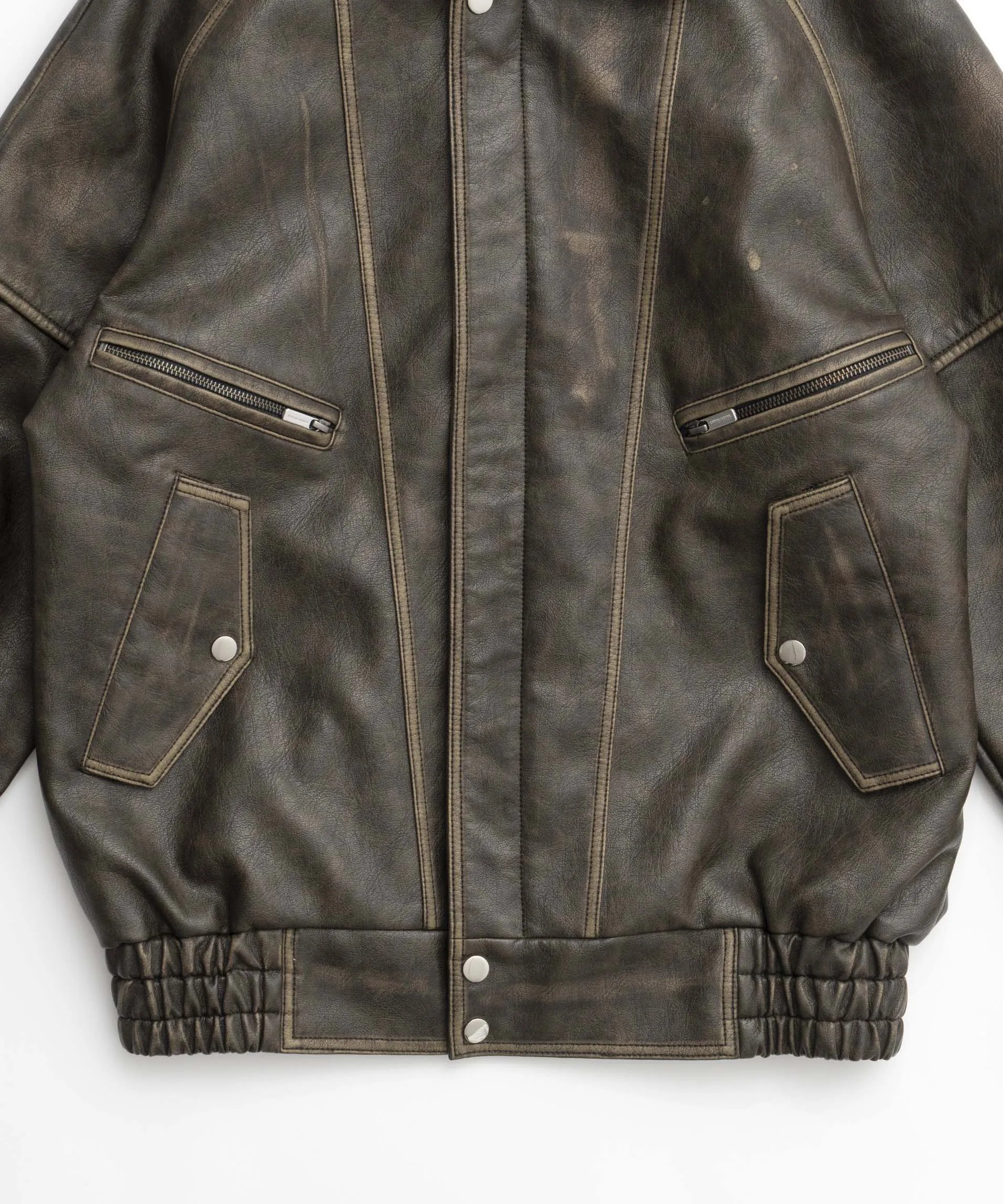 Faux Leather Oversized Blouson