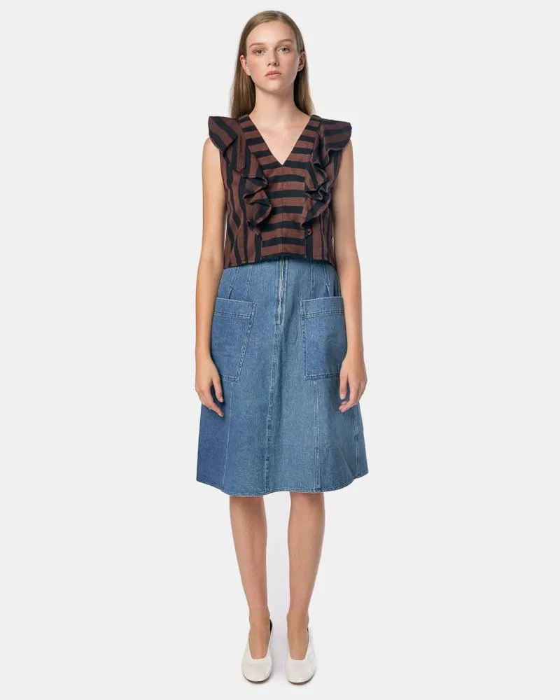 Fit-Flare Deetjens Skirt in Stonewash