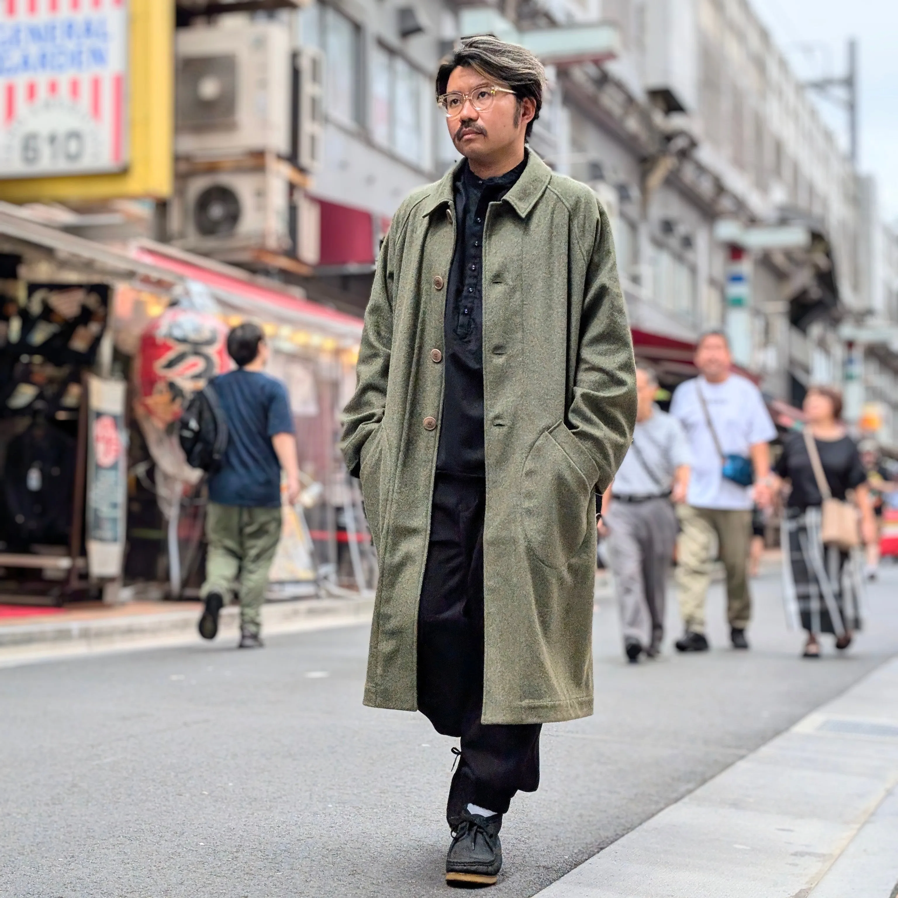 FRANK LEDER - Military Green Wool Long Coat - FL-022014