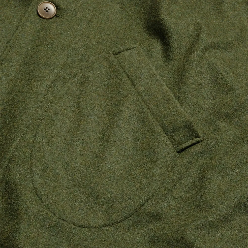 FRANK LEDER - Military Green Wool Long Coat - FL-022014