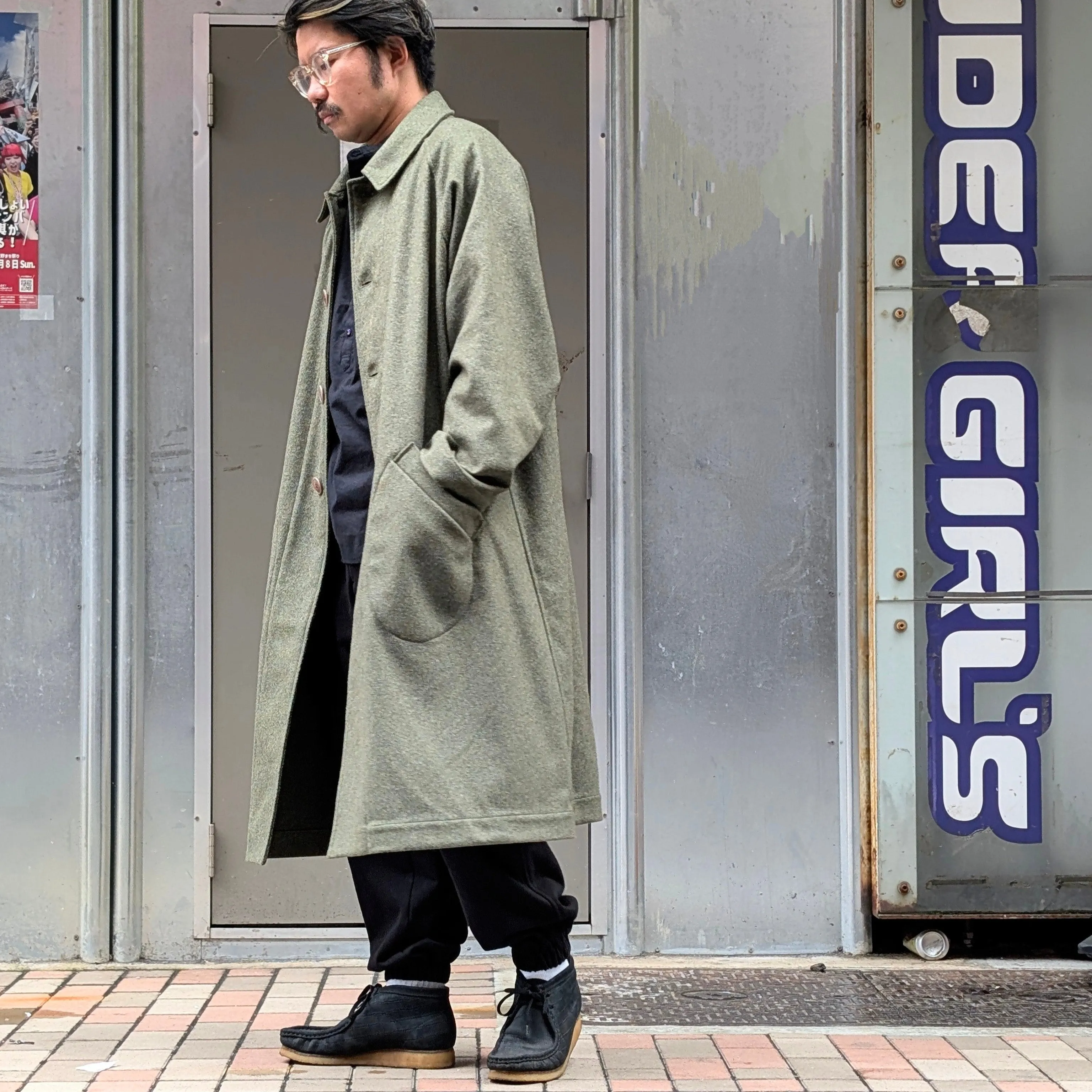 FRANK LEDER - Military Green Wool Long Coat - FL-022014