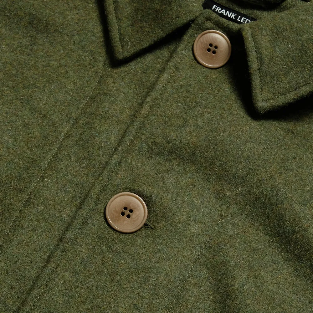 FRANK LEDER - Military Green Wool Long Coat - FL-022014