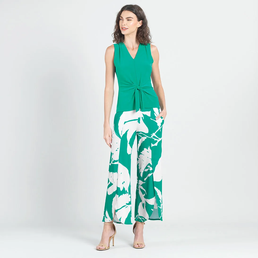 Front Slit Ankle Petal Pant - Floral Branch - Final Sale!