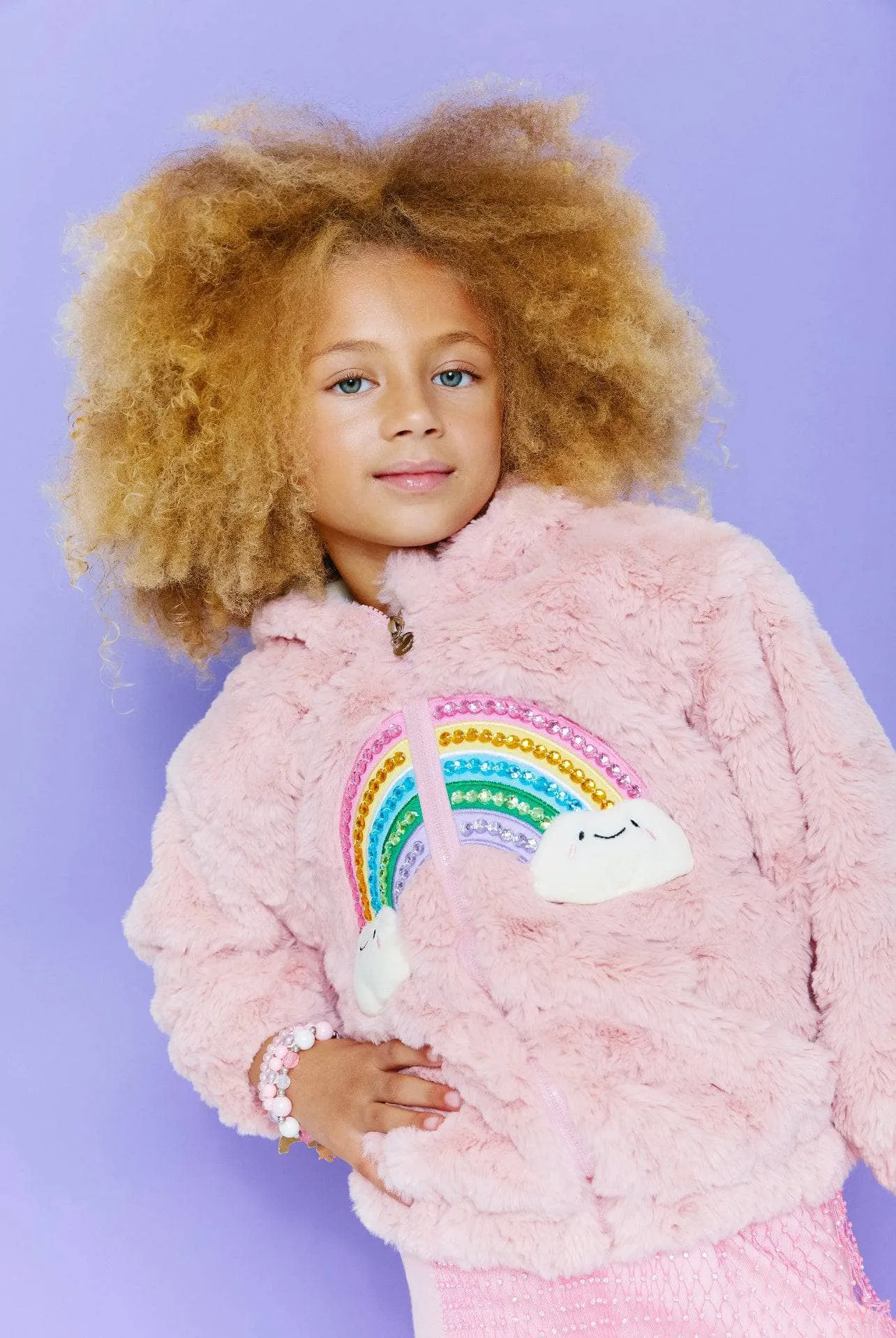 Fuzzy Rainbow Star Jacket