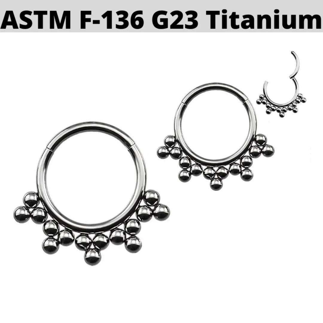 G23 Titanium Outer Crown Beads Hinged Segment Clicker