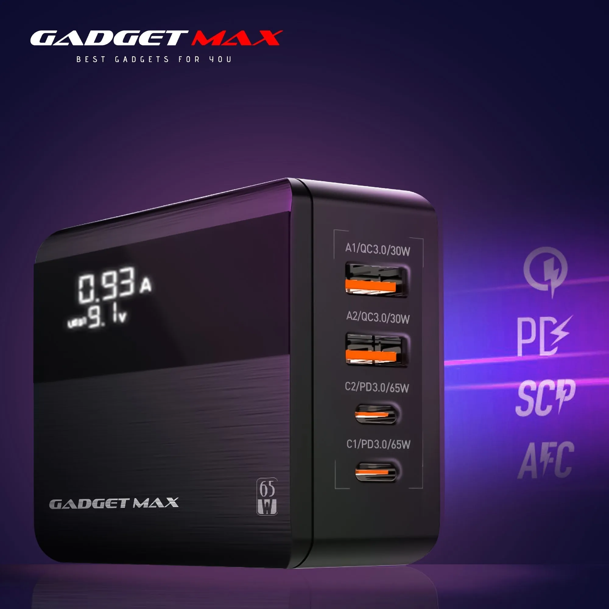 GADGET MAX GC05 SUPER REVO 65W CHARGER