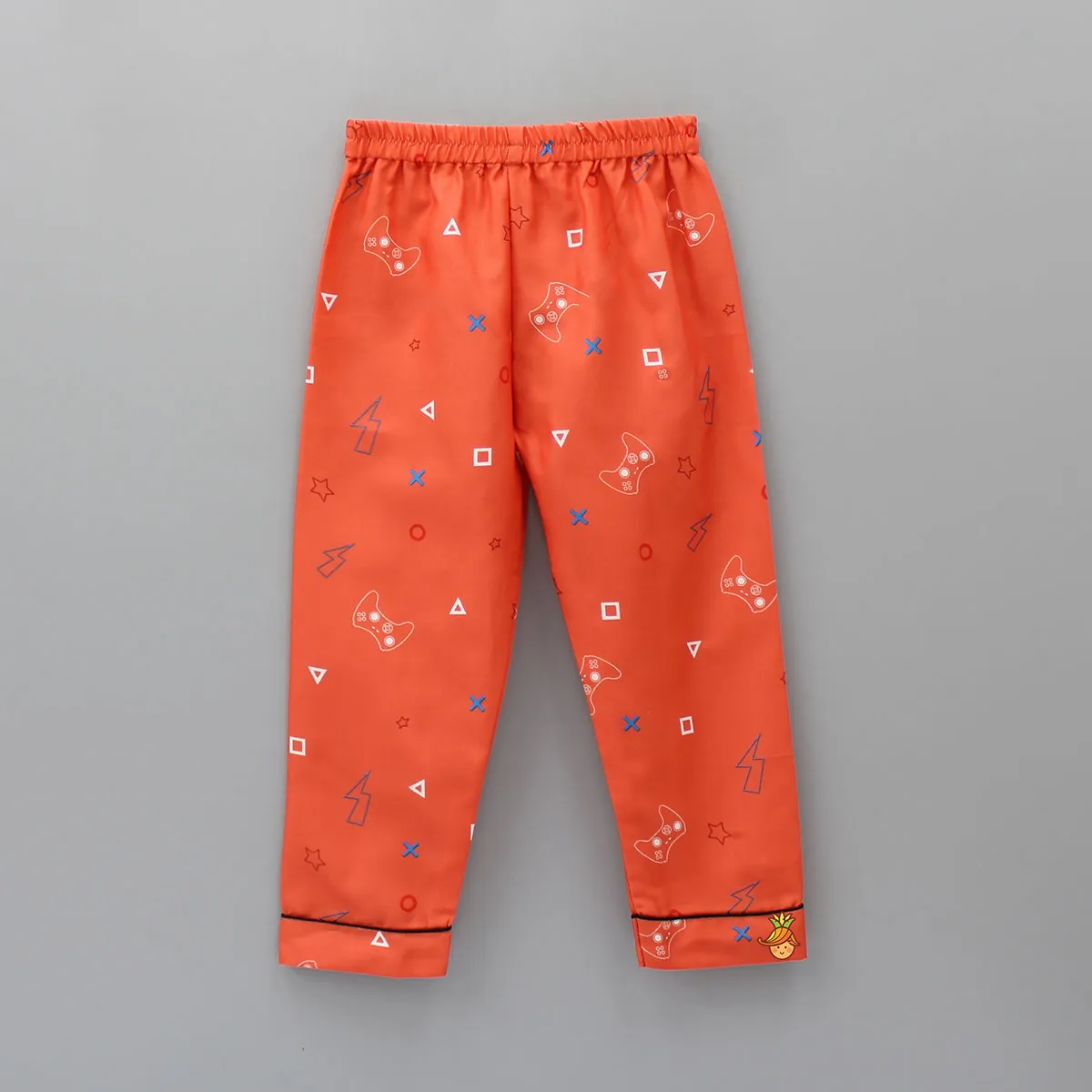 Game Theme Printed Orange Sleepwear