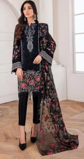 Georgette with Heavy Embroidery and Mirror Work Unstitched Pakistani Suits