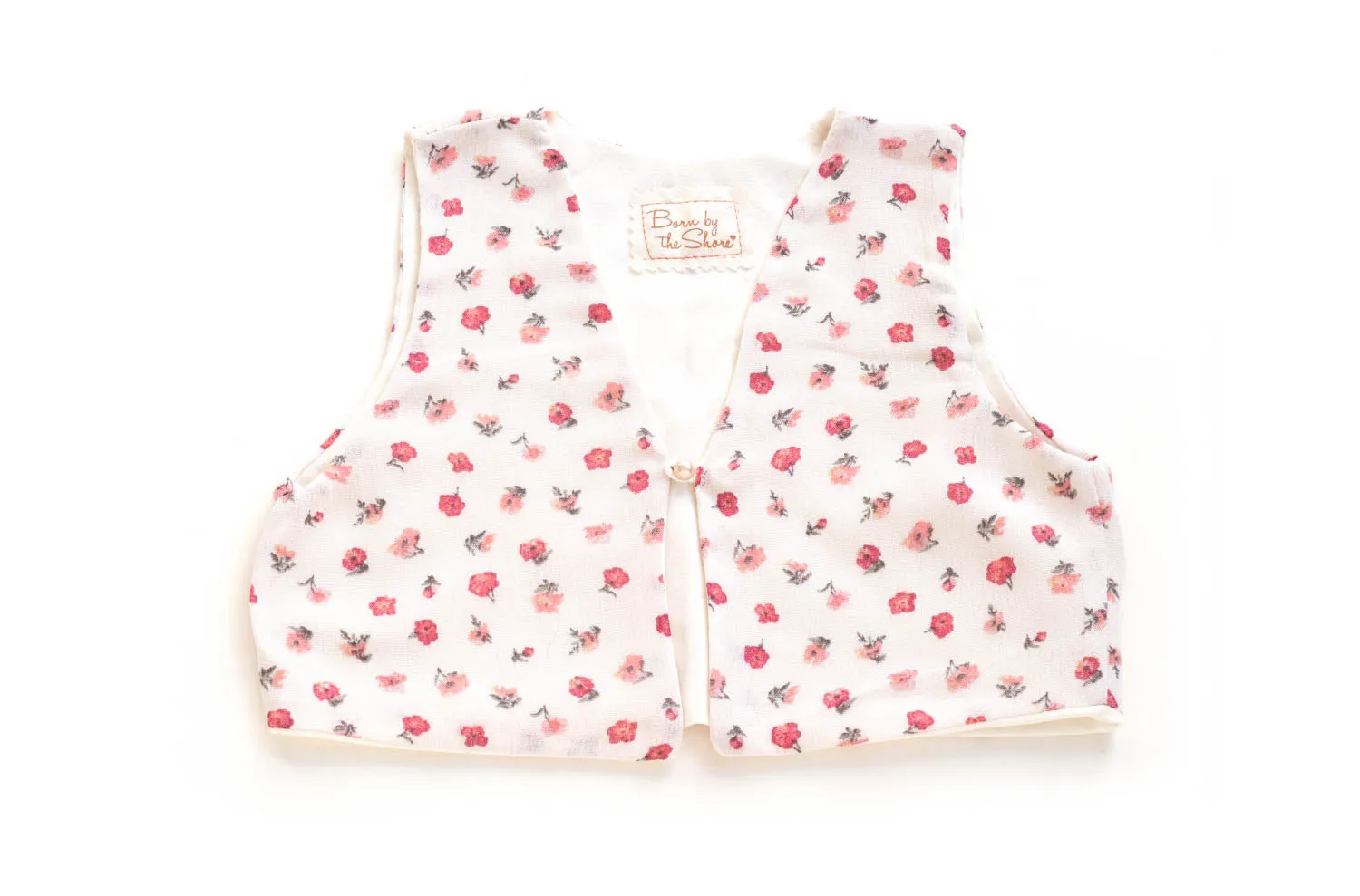 Girls Soft Pink Floral Vest | Rose