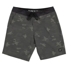 Green Camo 19" 4- way stretch quick dry Boardshorts