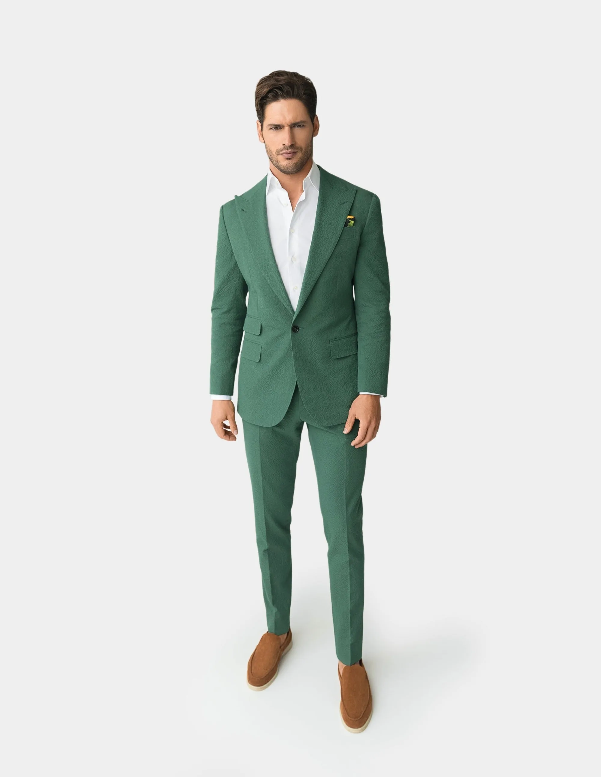 Green Seersucker Trousers