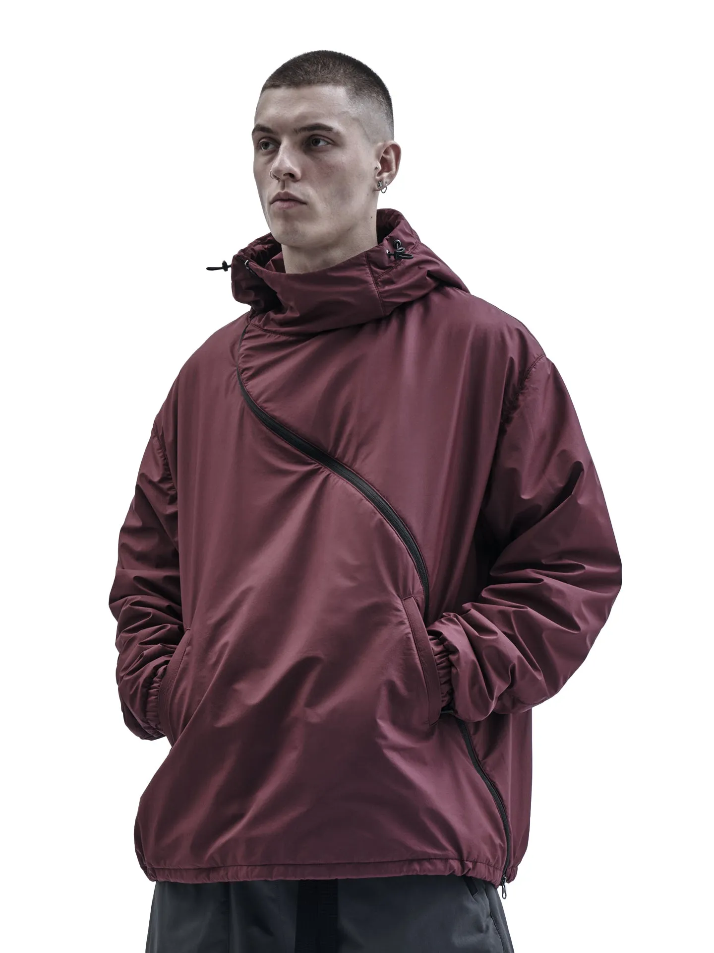 gurutze insulated hoodie burgundy