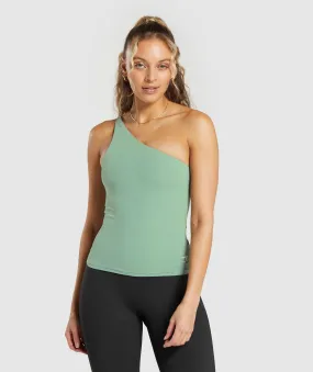 Gymshark Asymmetric Tank With Shelf - Dollar Green