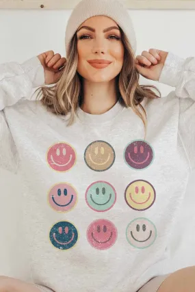 HAPPY FACE GALLERY GRAPHIC SWEATSHIRT