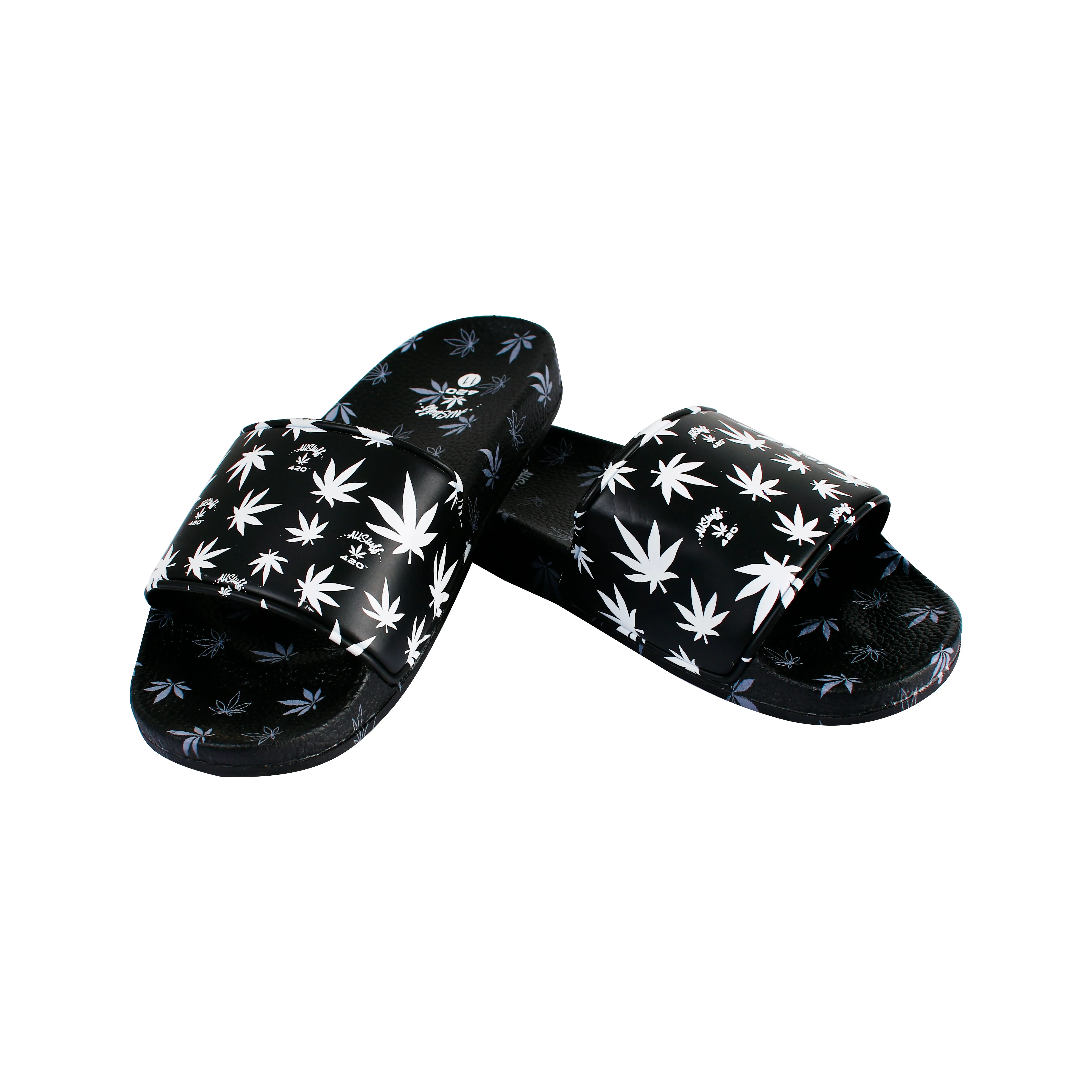 Himpy Slides - Mens Cookies and Cream Black Sandal - 1 Pair Per Pack