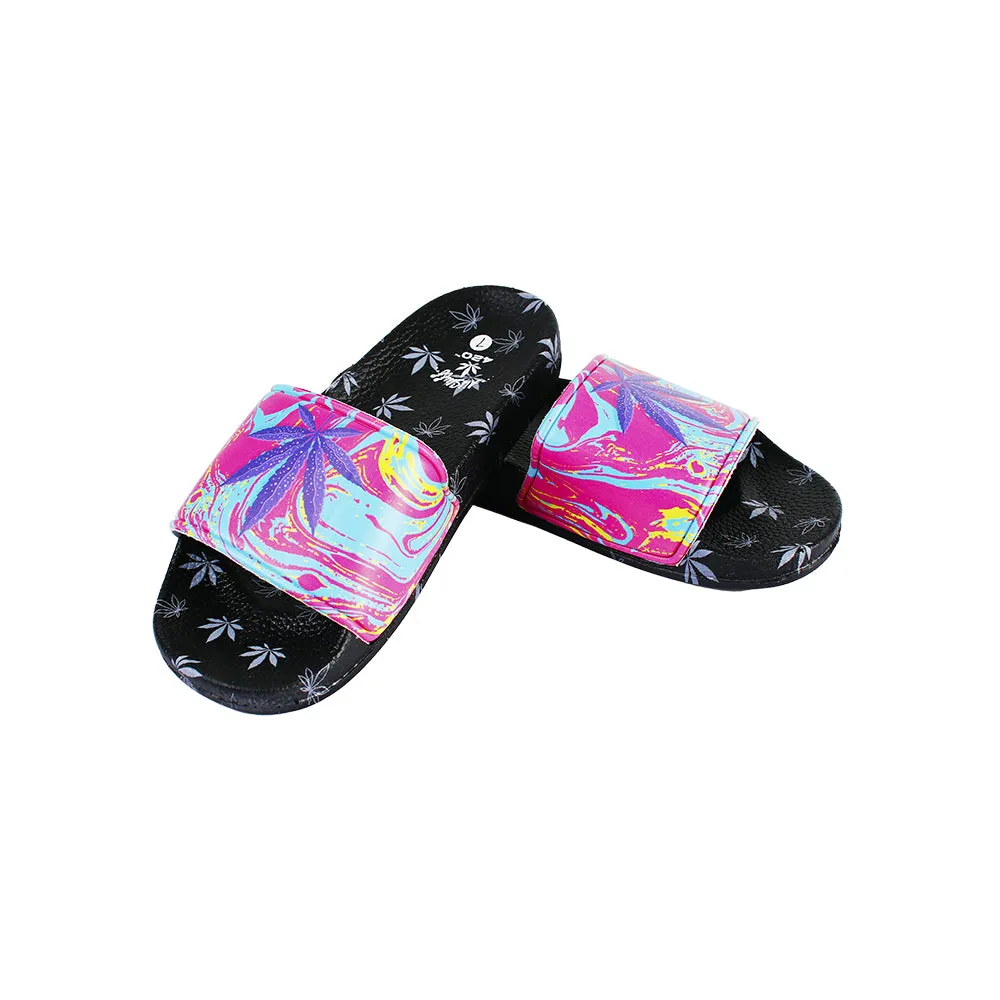 Himpy Slides - Womens Purple Lemonade Black Sandal - 1 Pair Per Pack