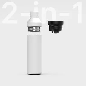 Hybrid Bottle, 2-in-1 - Recycled Stainless Steel, White