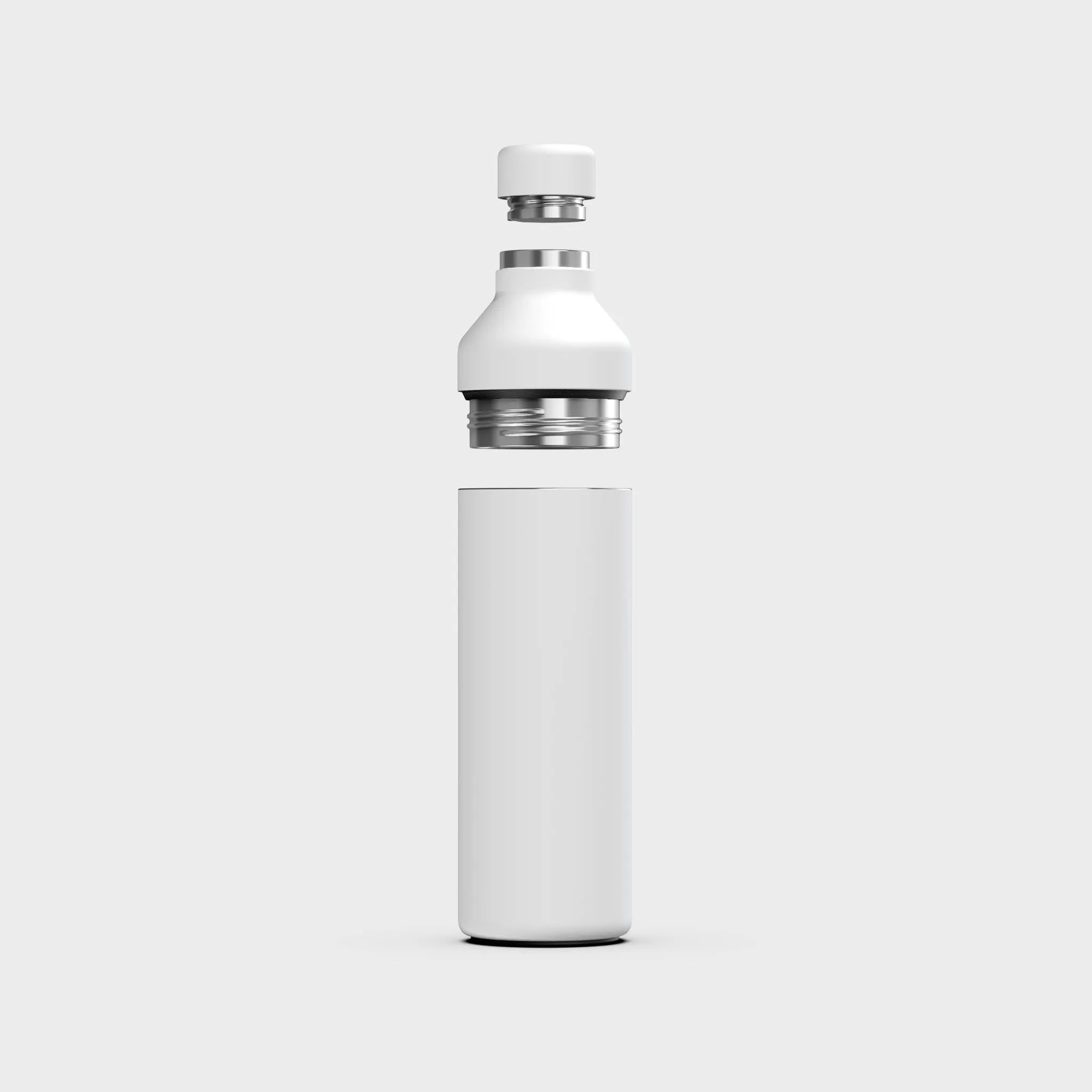 Hybrid Bottle, 2-in-1 - Recycled Stainless Steel, White