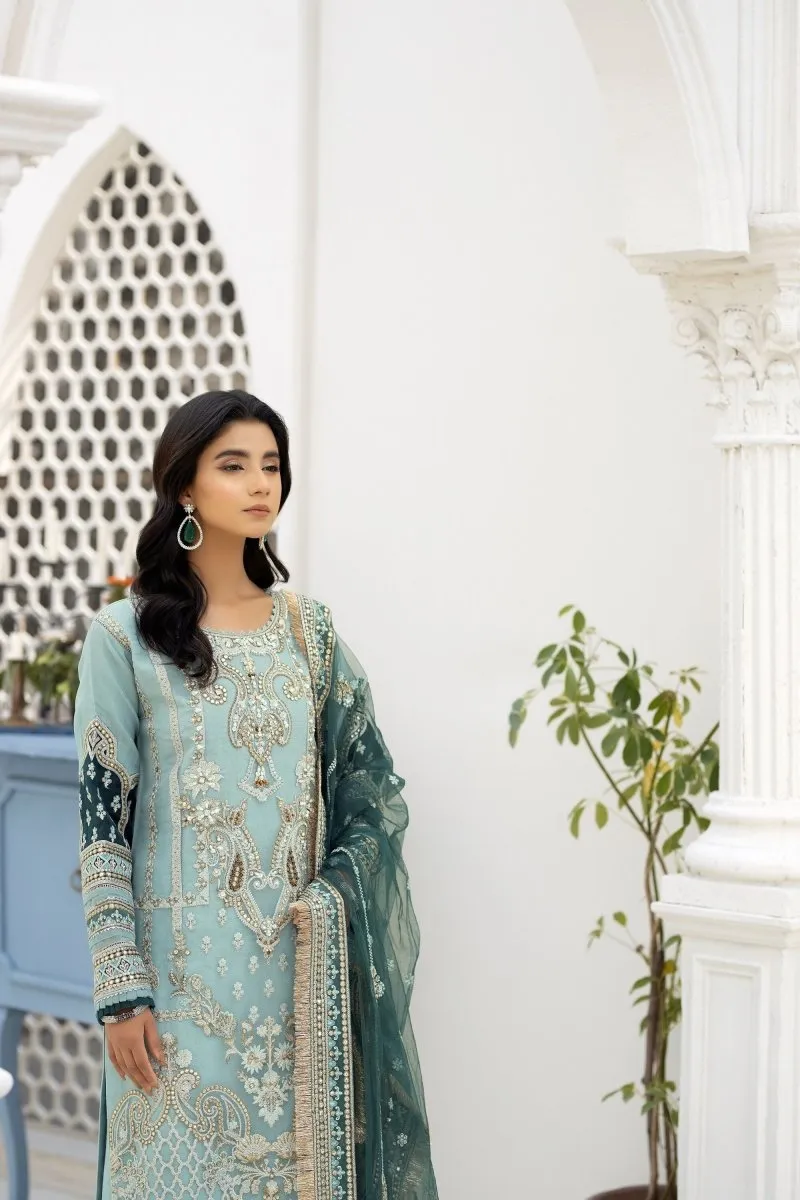 Imrozia Embellished Organza Pakistani Party Wear Suit Zebaish IMR196