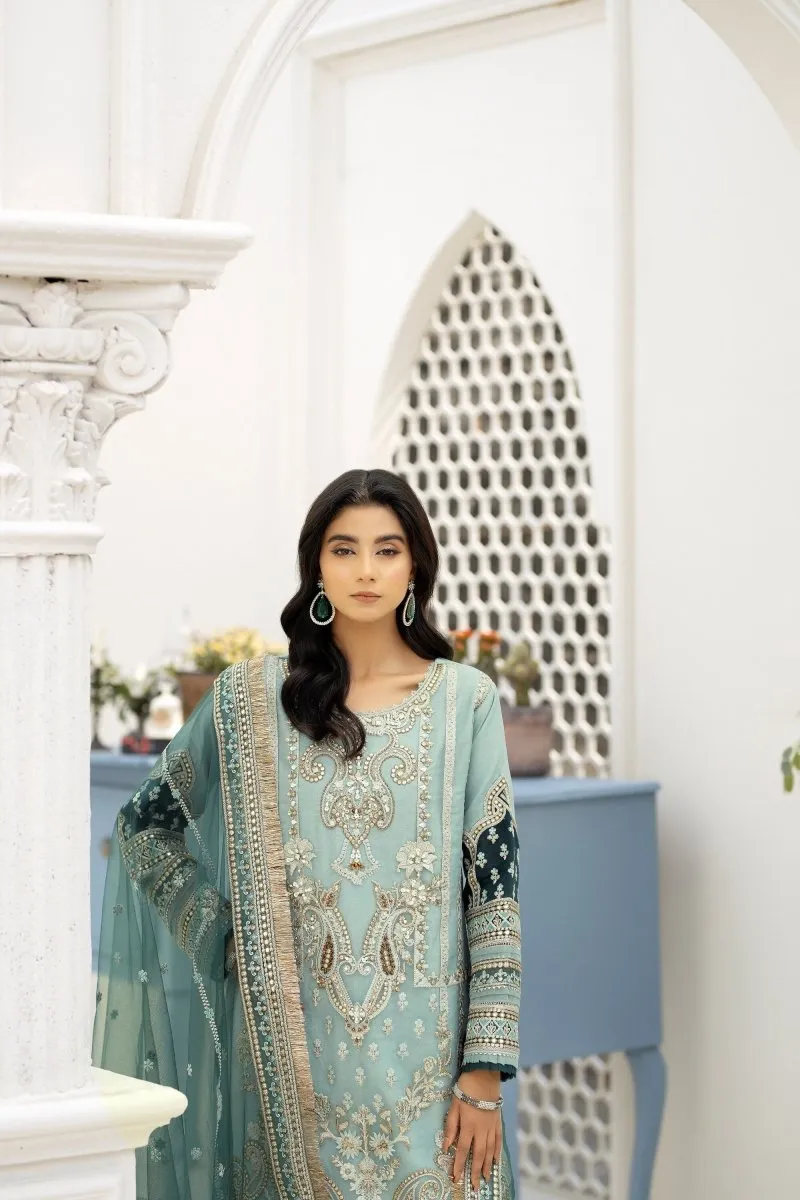 Imrozia Embellished Organza Pakistani Party Wear Suit Zebaish IMR196