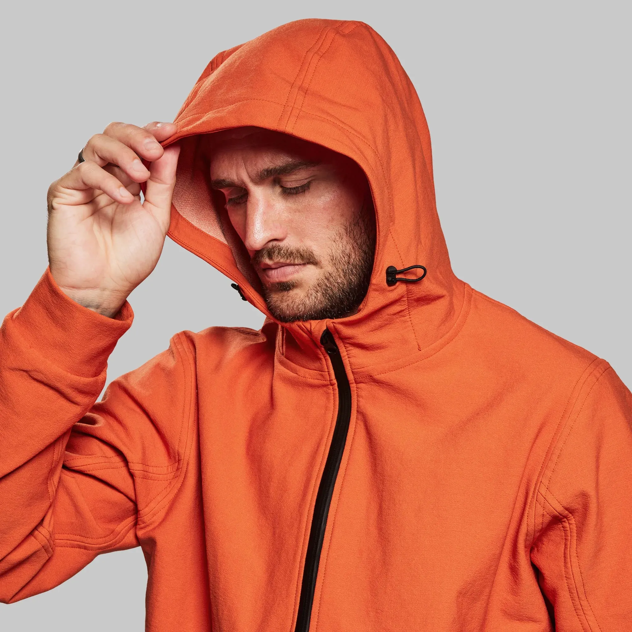 Indestructible Hooded Jacket. International Orange edition