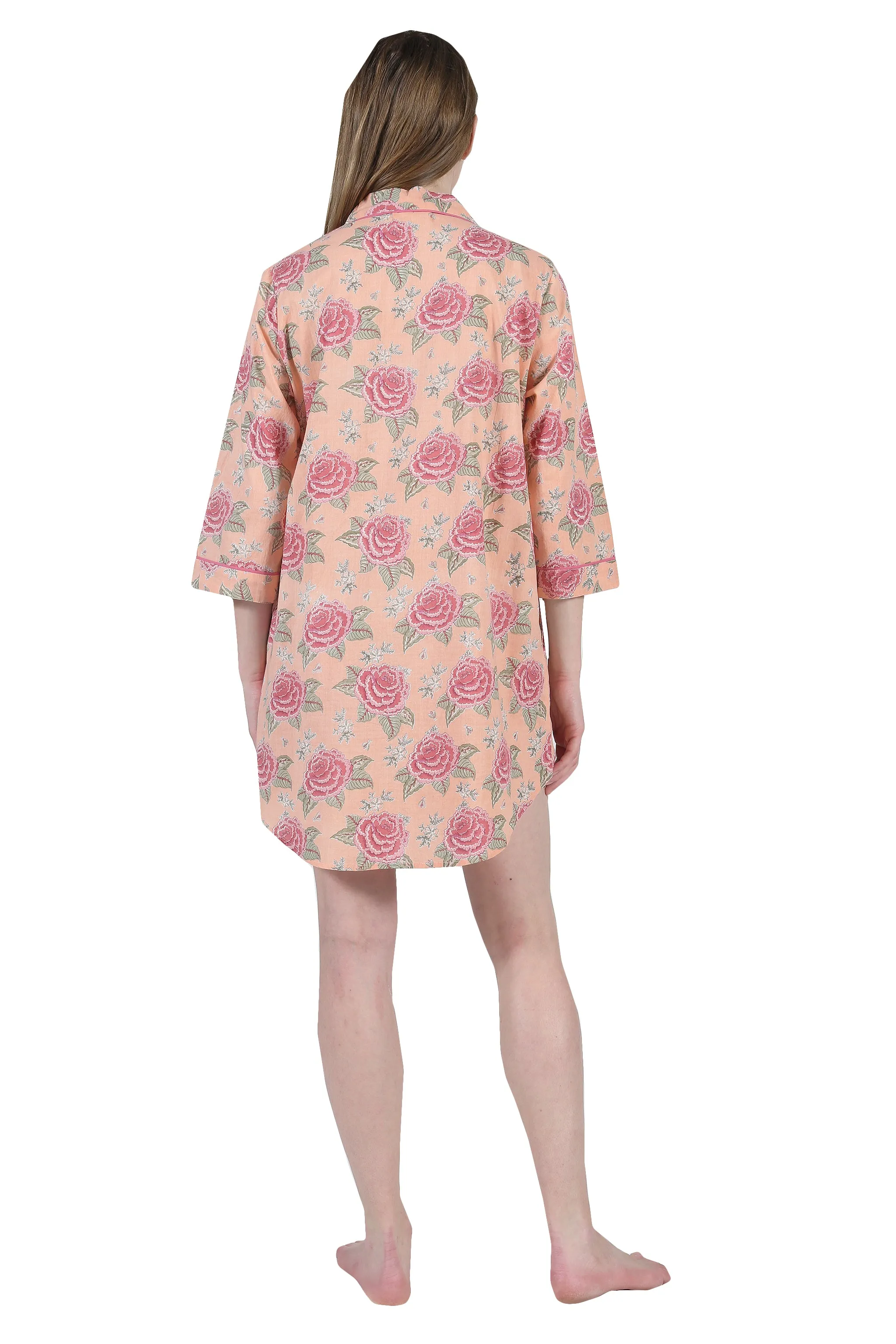 La Cera Floral Print Nightshirt