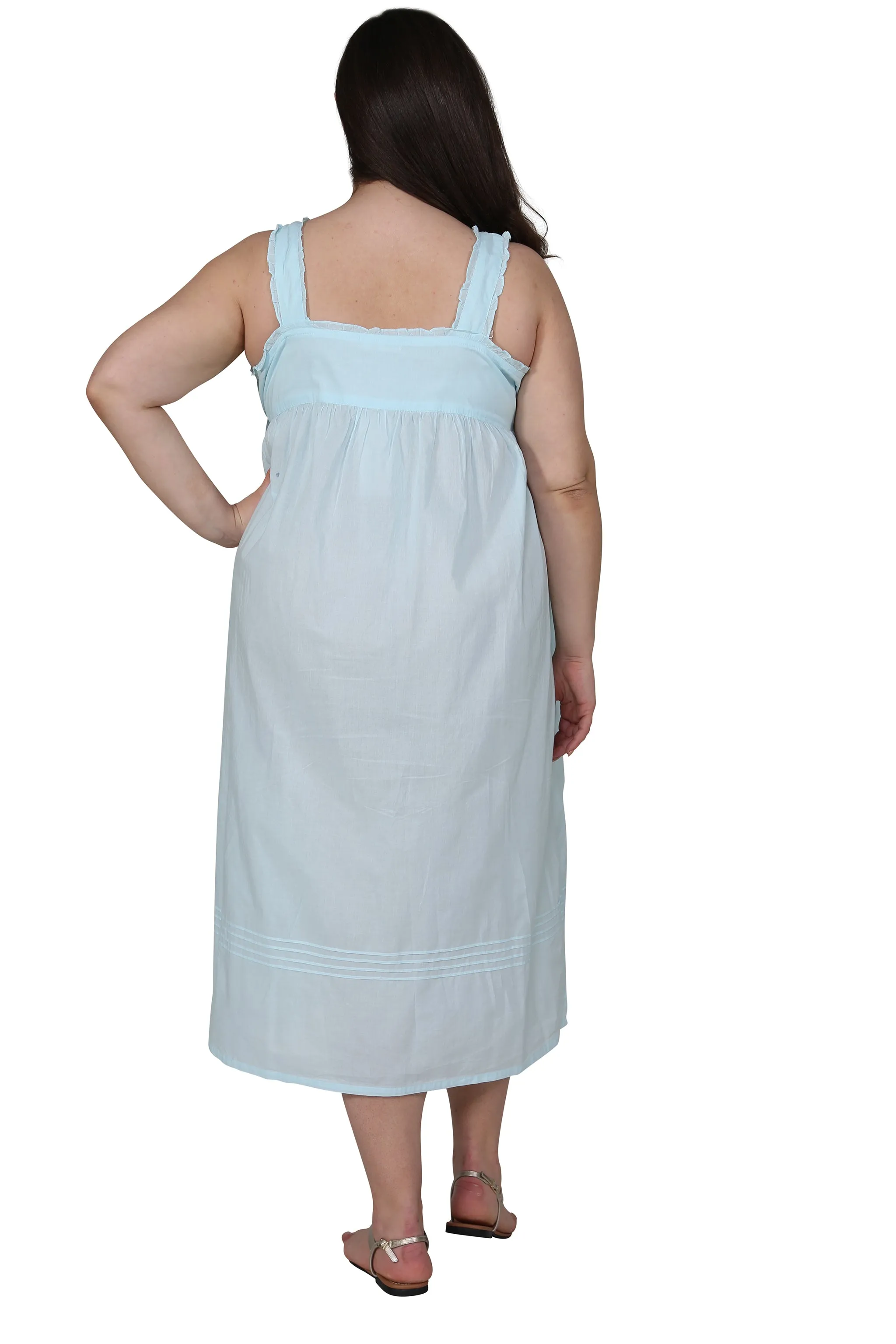 La Cera Plus Size Embroidered Sleeveless Pinafore Gown