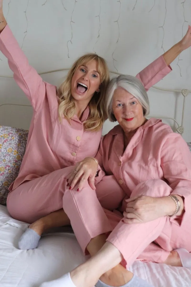 Linen Pyjama Set - Pink