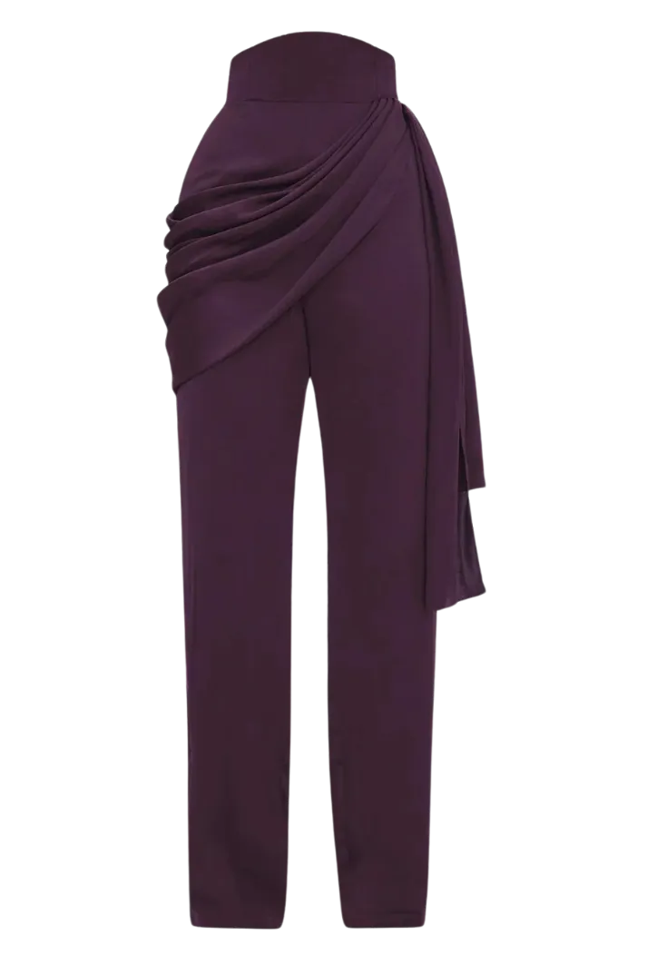 Loti Draped Pants | Berry