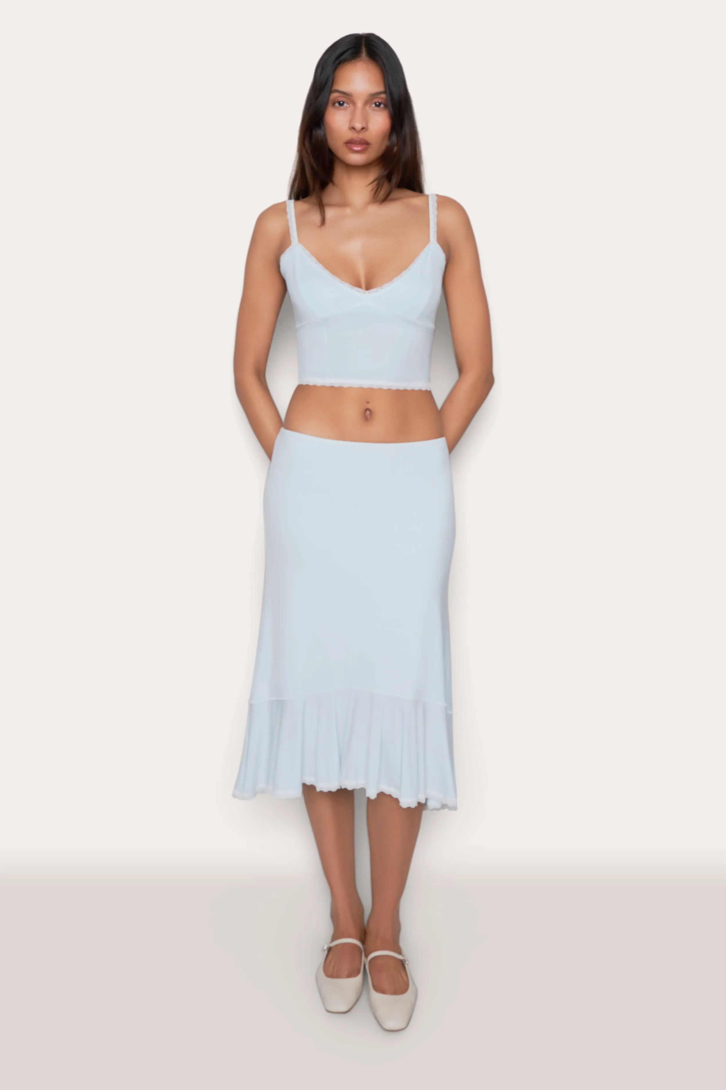 Low Rise Dainty Midi Skirt