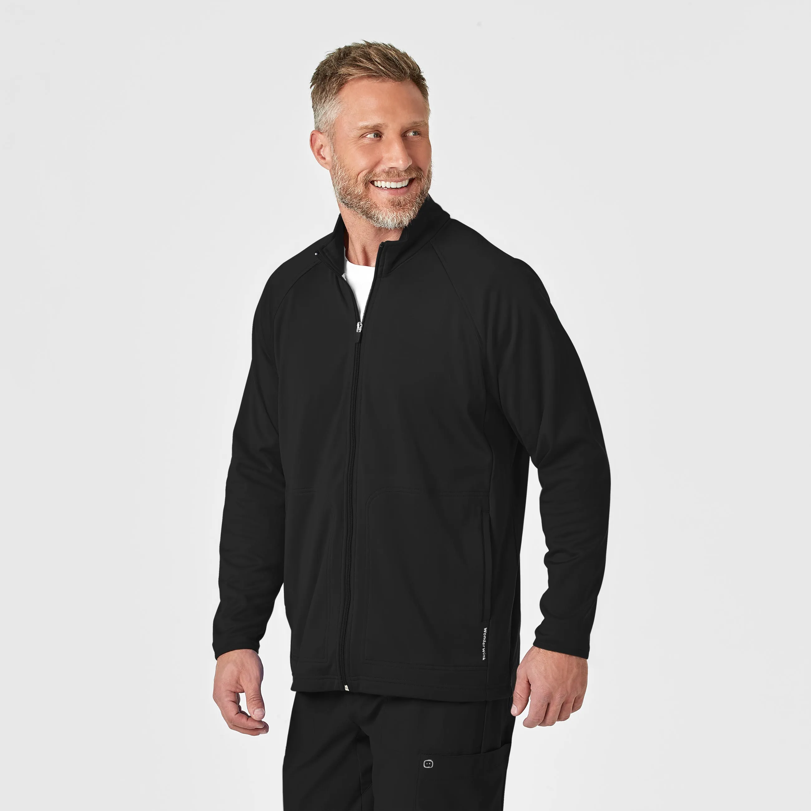 Men's Fleece Full Zip Jacket - Black