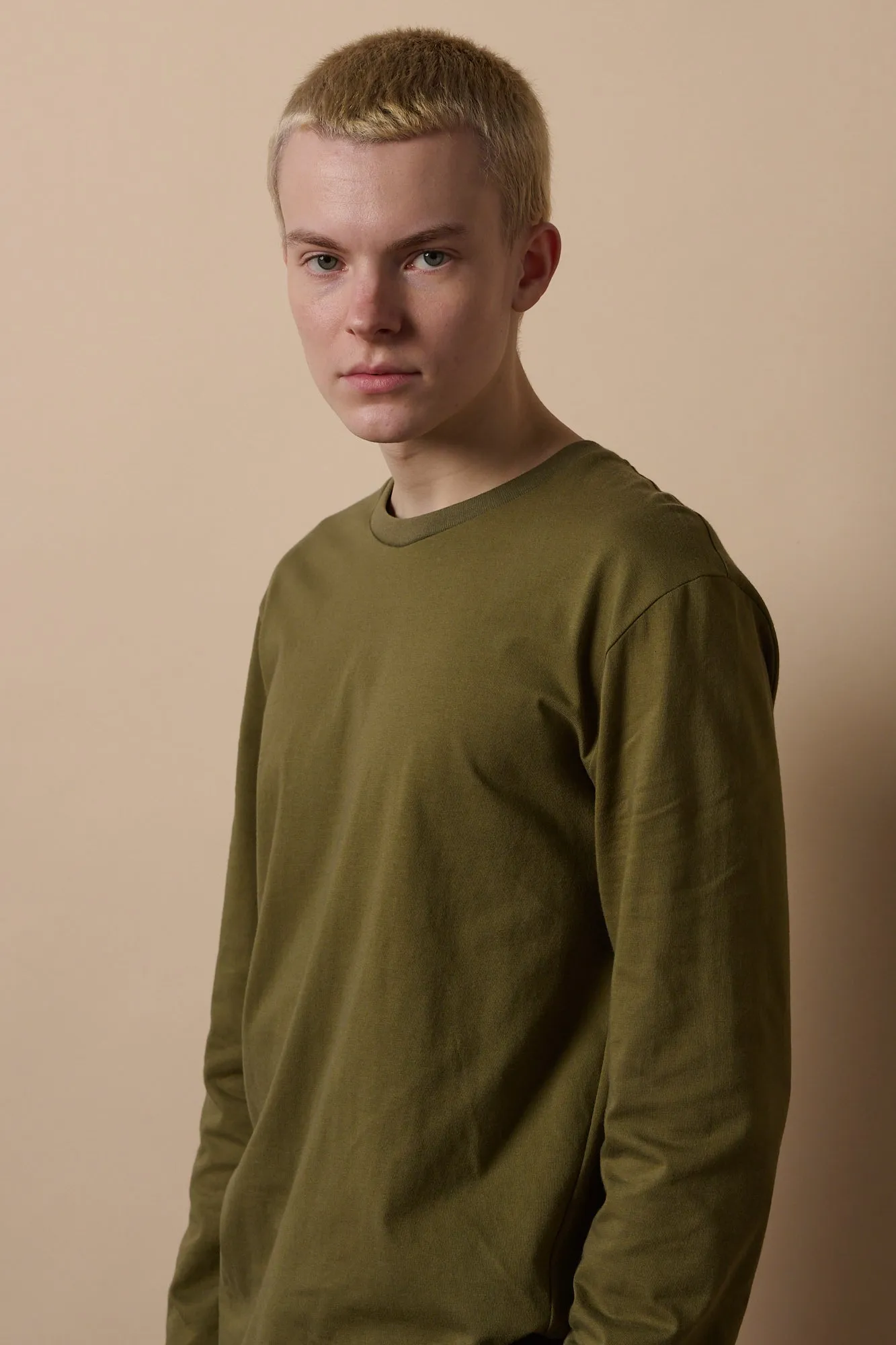 Men's Long Sleeve T Shirt - Olive